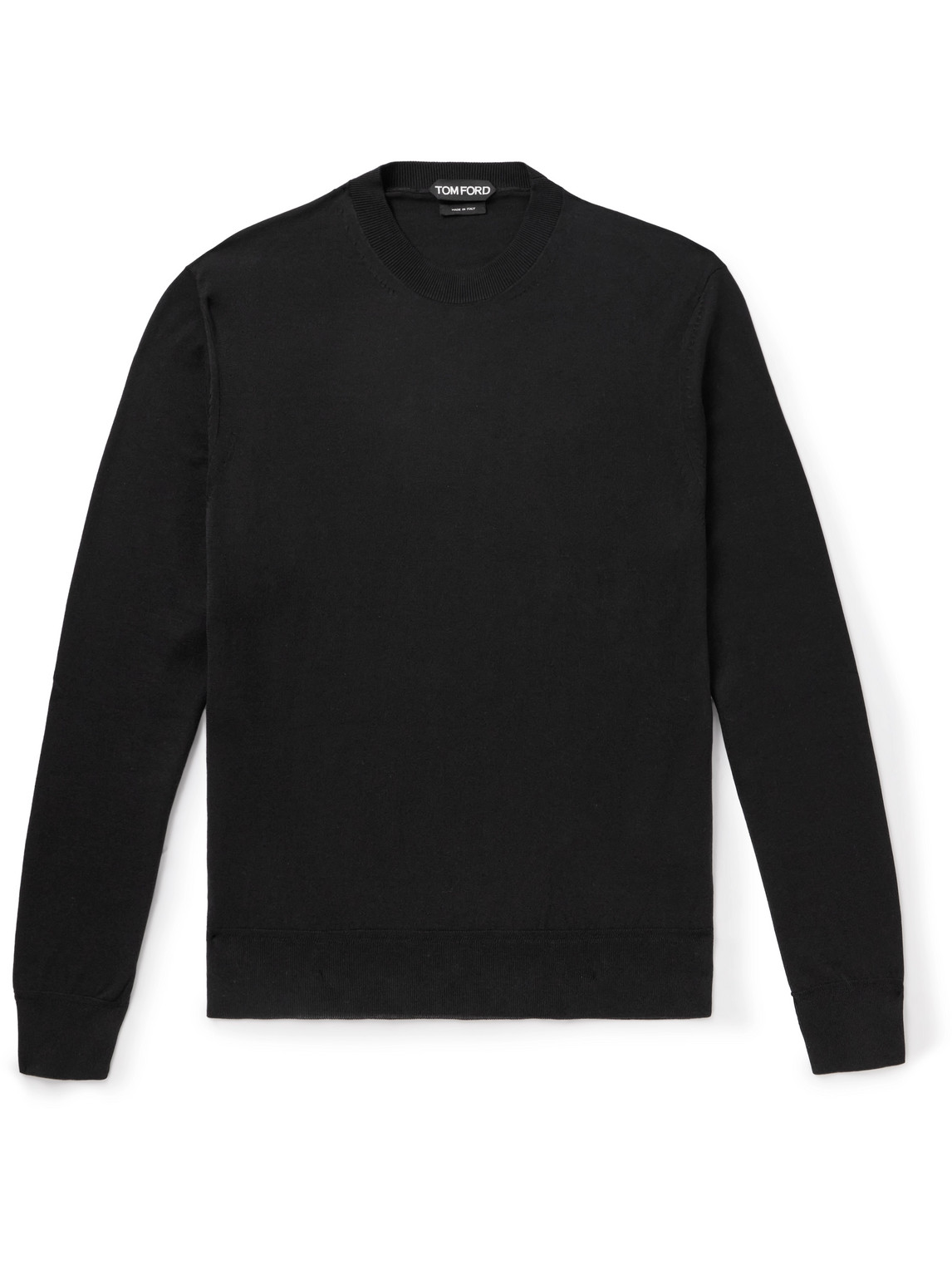 Shop Tom Ford Sea Island Cotton Sweater In Black