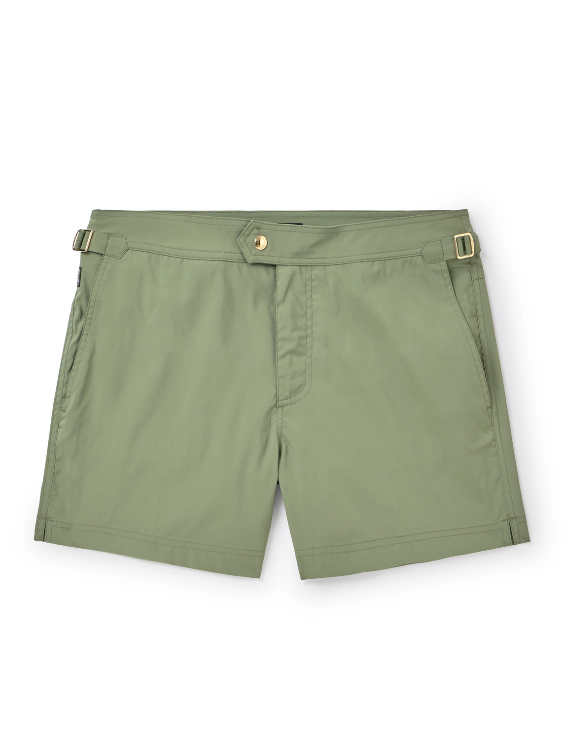 Shop Tom Ford Slim-fit Short-length Swim Shorts In Green