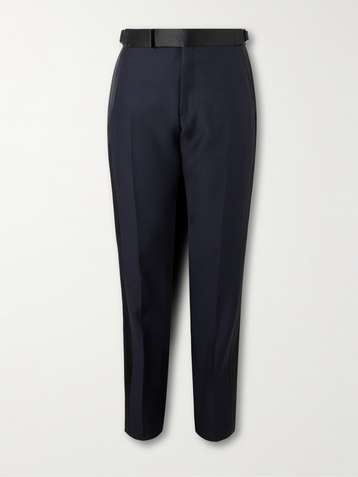 Mens black pleated tuxedo pant/ adjustable waist