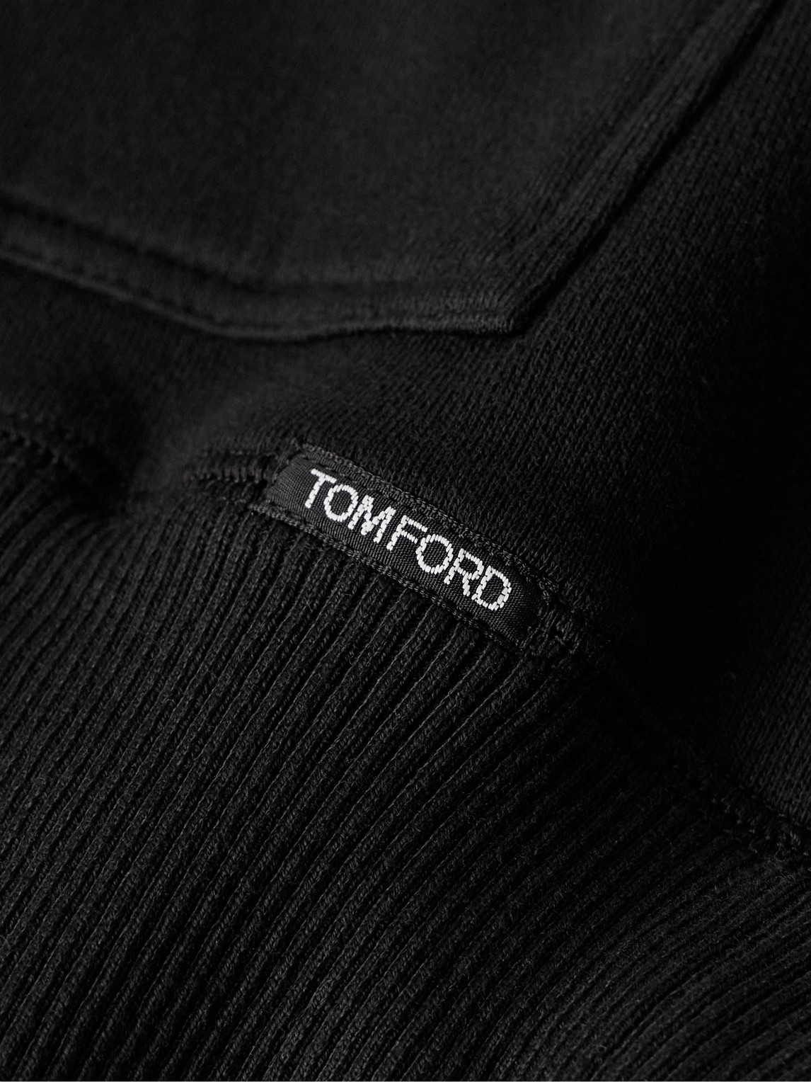 Shop Tom Ford Garment-dyed Cotton-jersey Hoodie In Black