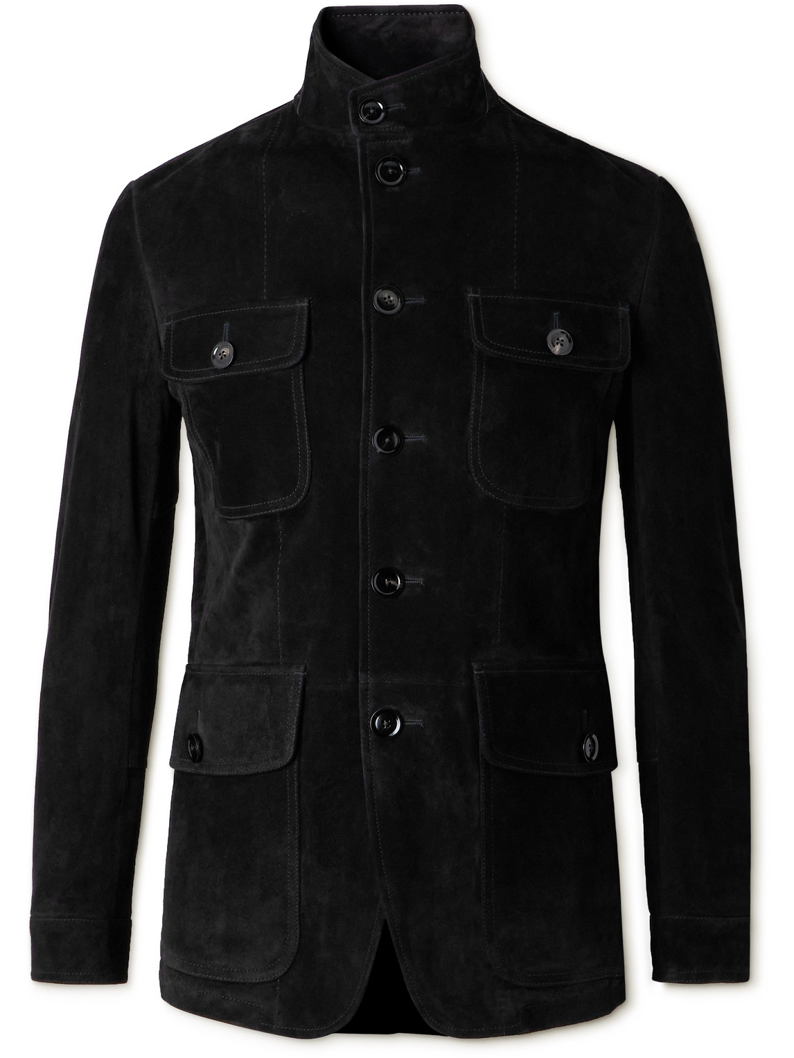 Shop Tom Ford Suede Field Jacket In Black