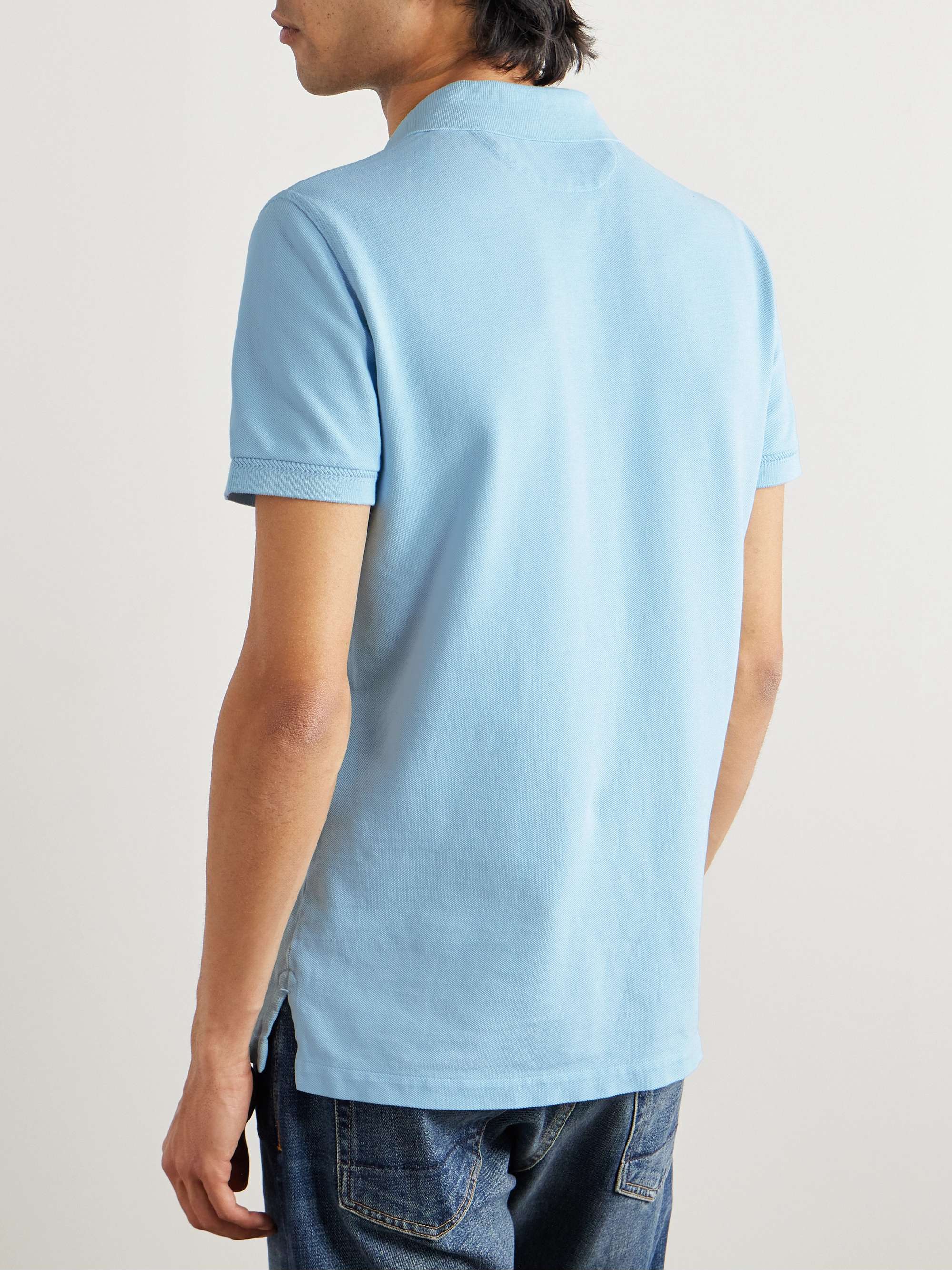 TOM FORD Garment-Dyed Cotton-Piqué Polo Shirt for Men | MR PORTER