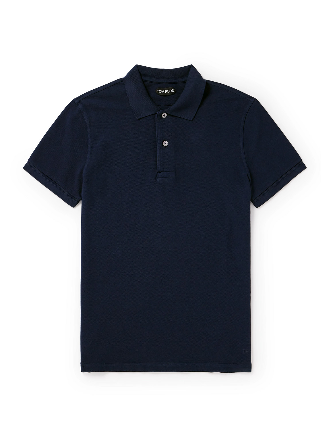Tom Ford Garment-dyed Cotton-piqué Polo Shirt In Blue | ModeSens