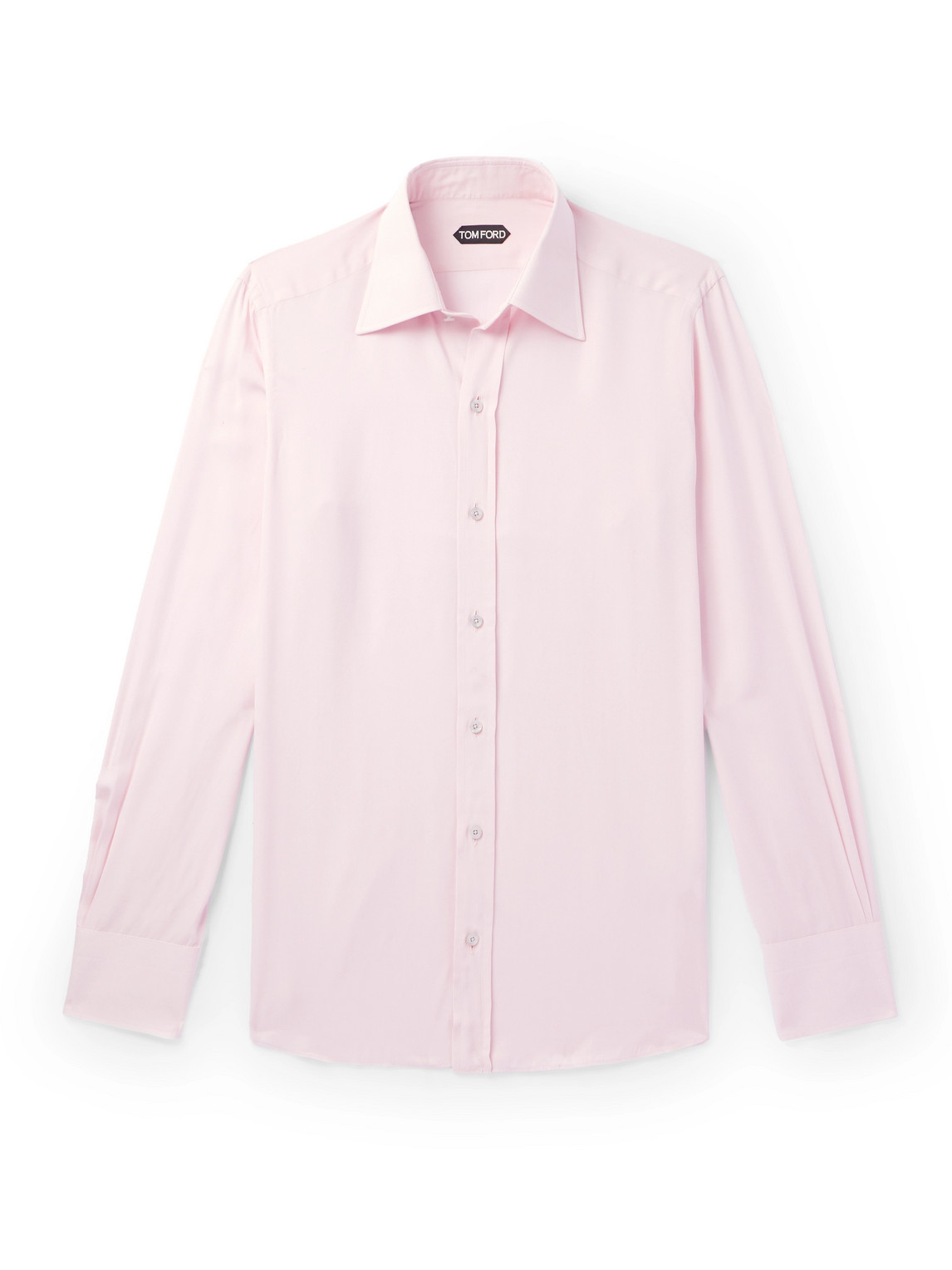 Tom Ford Cutaway-collar Lyocell-blend Poplin Shirt In Pink