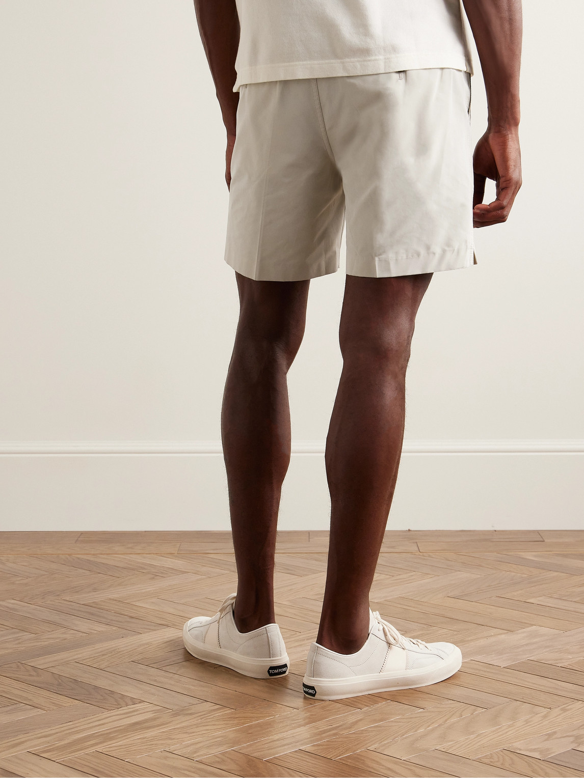 Shop Tom Ford Straight-leg Shell Shorts In Neutrals