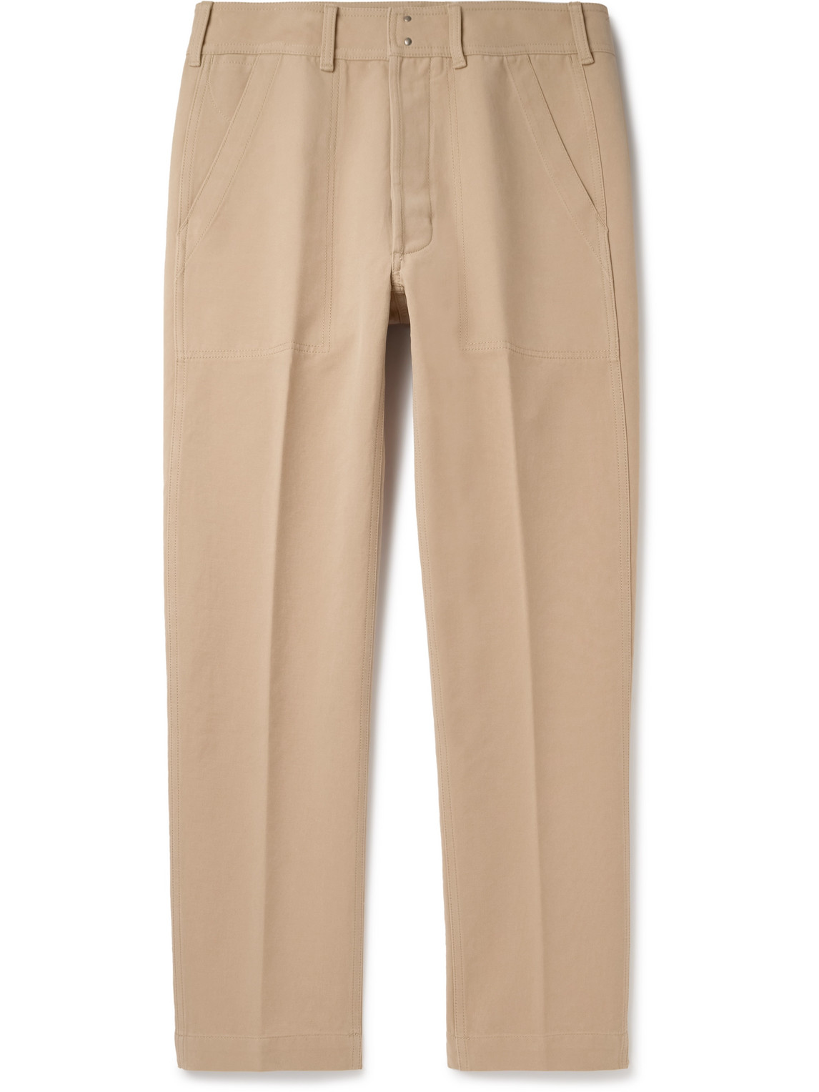 Tom Ford Straight-leg Cotton-twill Trousers In Brown