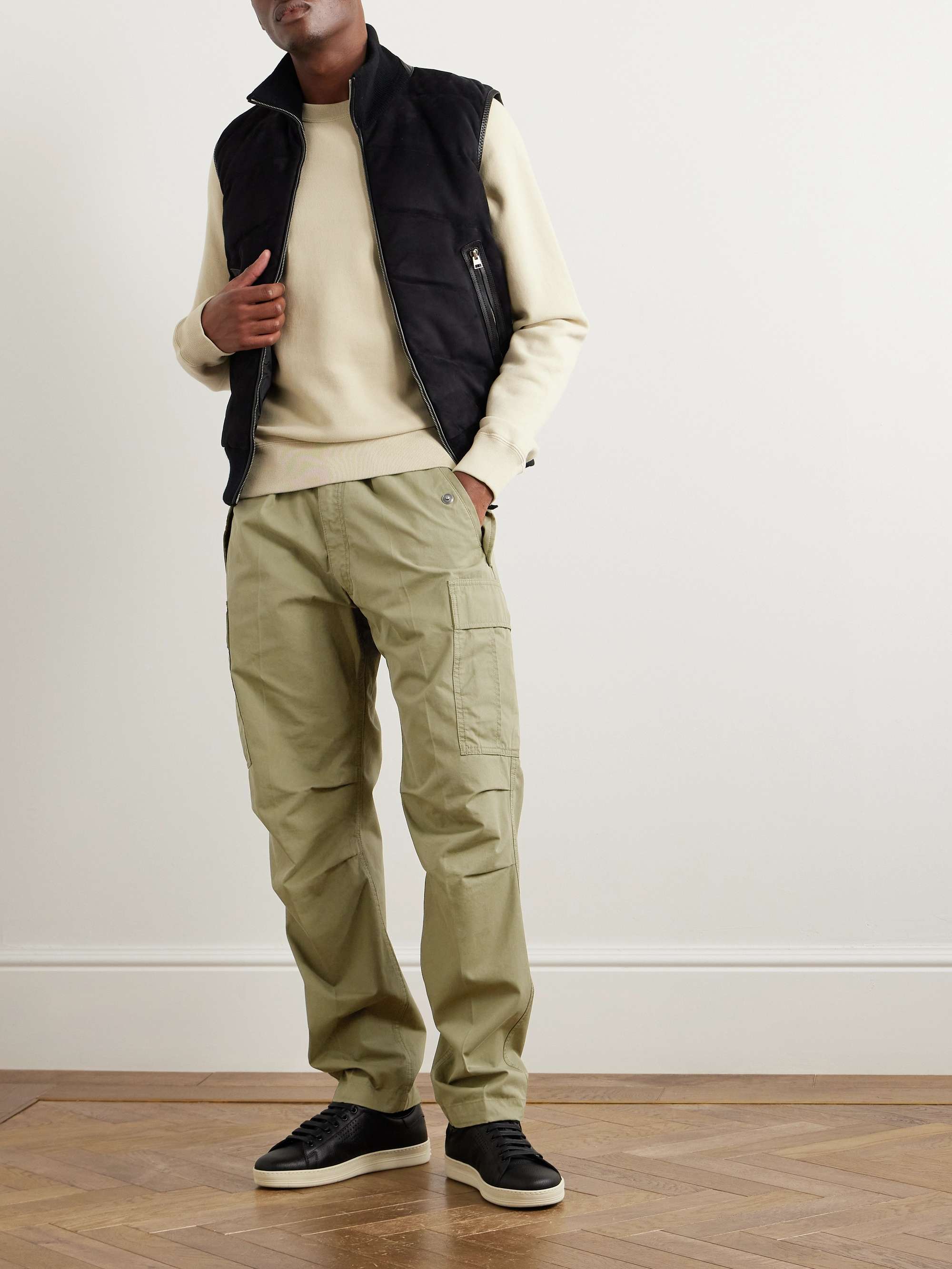TOM FORD New Enzyme Straight-Leg Cotton-Twill Drawstring Cargo Trousers for  Men