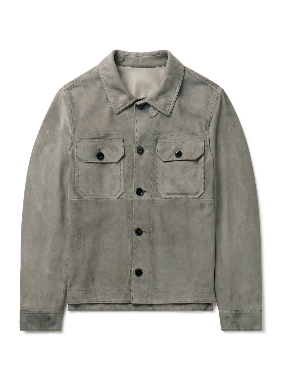Tom Ford Suede Jacket In Grey