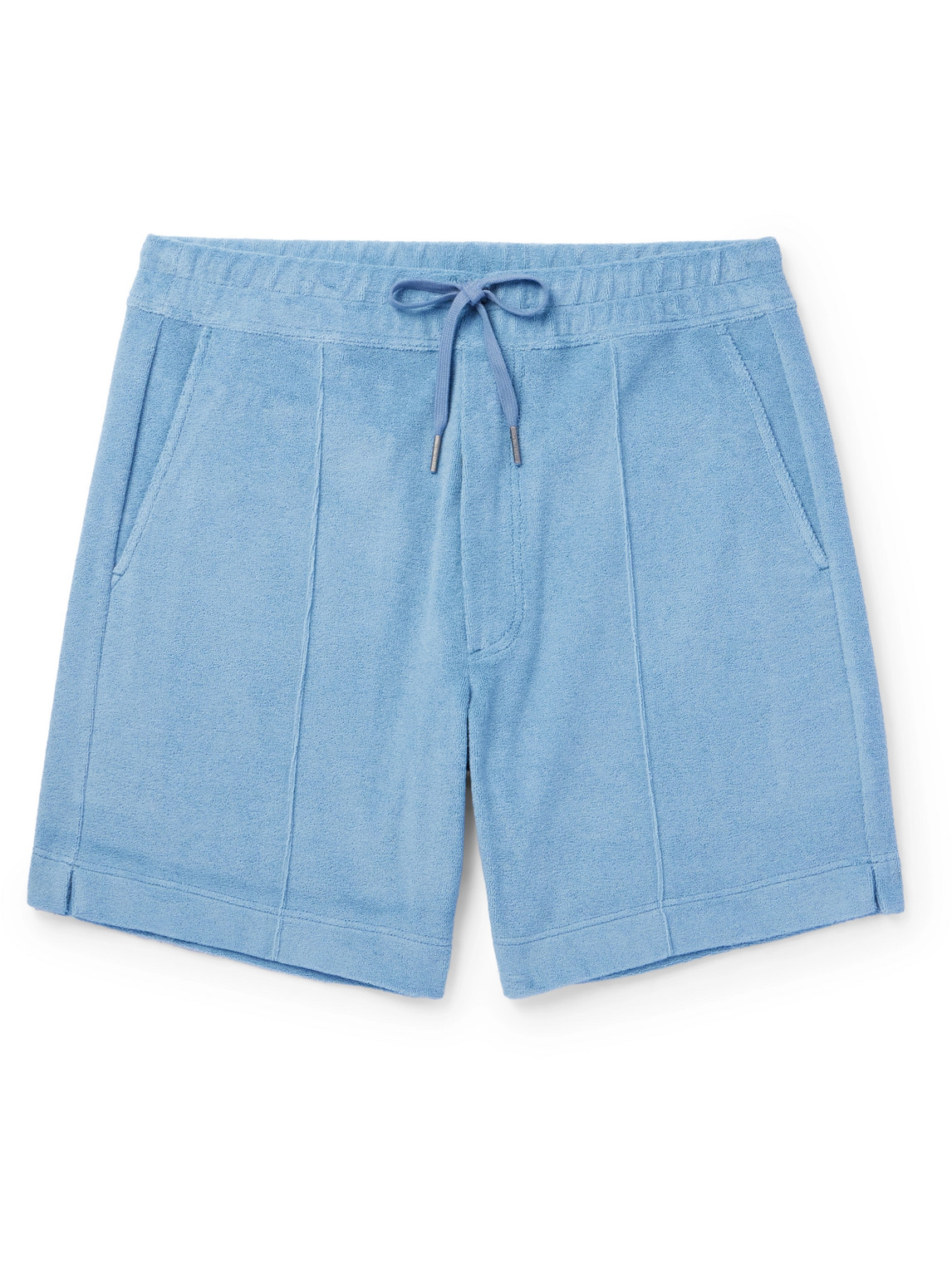 Tom Ford Straight-leg Cotton-terry Shorts In Blue