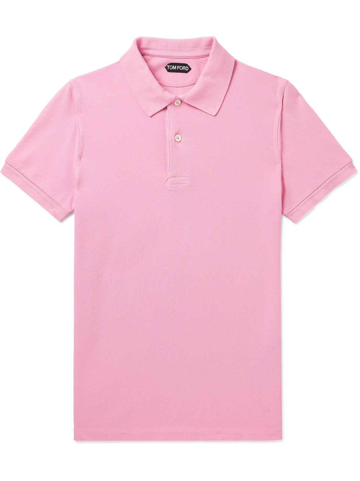 Tom Ford Garment-dyed Cotton-piqué Polo Shirt In Pink