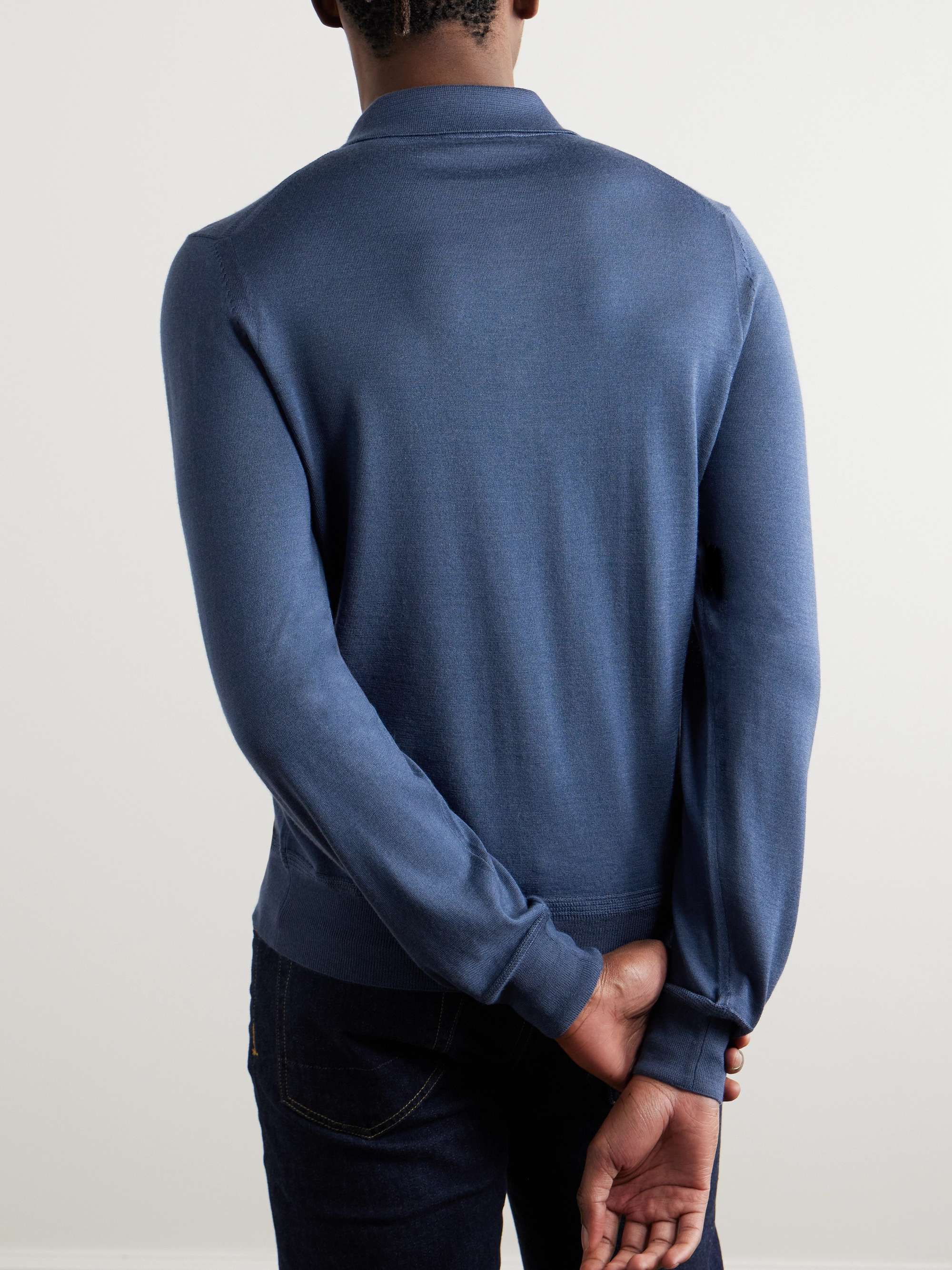 TOM FORD Slim-Fit Cashmere and Silk-Blend Polo Shirt for Men | MR PORTER