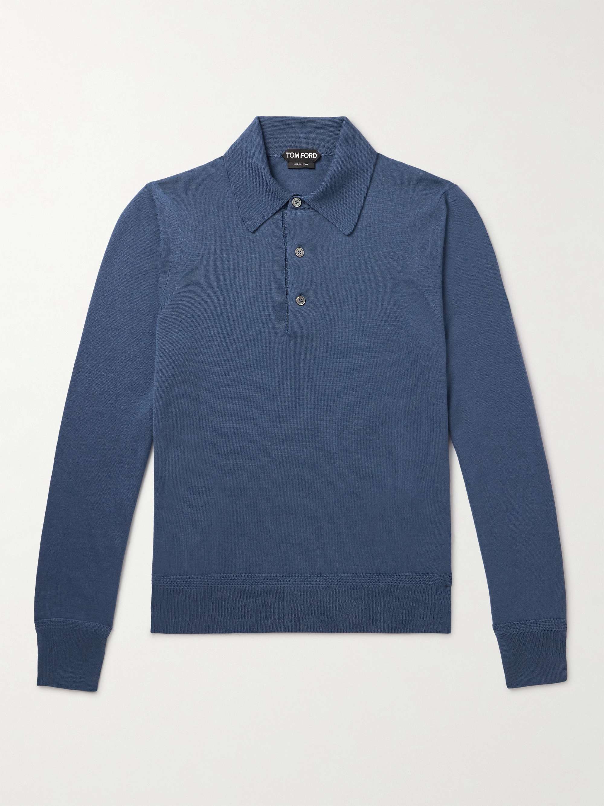 TOM FORD Slim-Fit Cashmere and Silk-Blend Polo Shirt for Men | MR PORTER