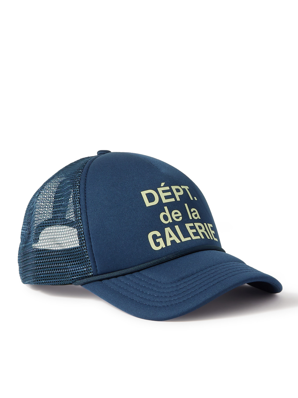 Gallery Dept. Logo-print Canvas And Mesh Trucker Cap In Blue
