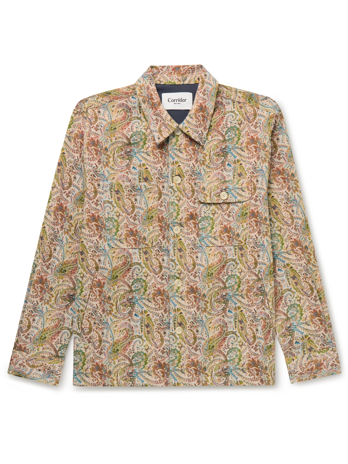 Paisley-Jacquard Shirt Jacket