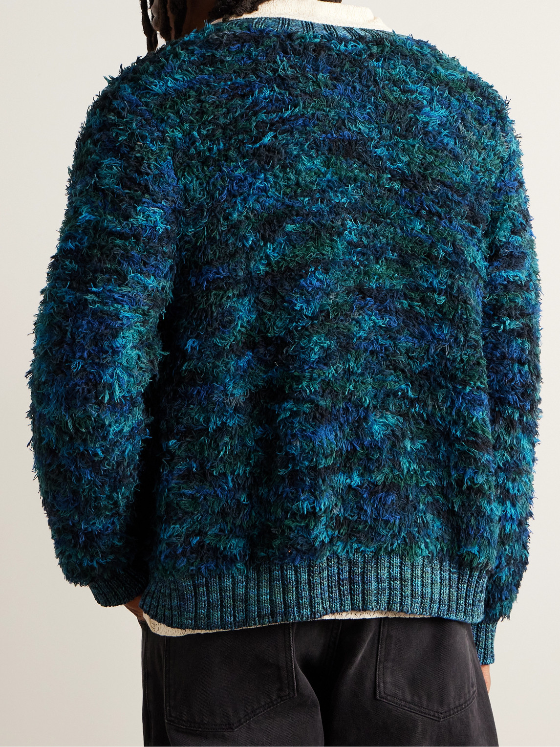 Shop Corridor Gilly Textured-cotton Cardigan In Blue