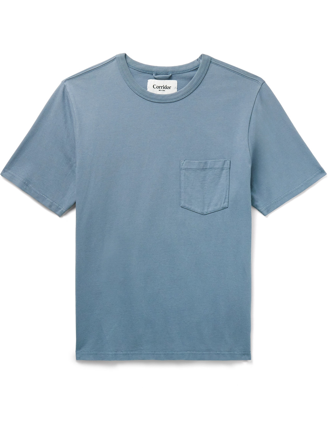 Corridor Garment-dyed Cotton-jersey T-shirt In Blue