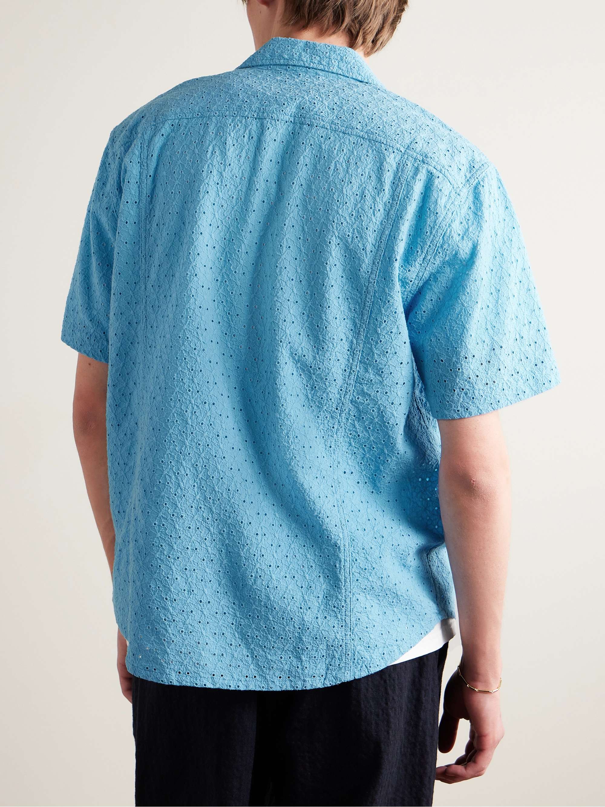 CORRIDOR Camp-Collar Broderie Anglaise Cotton Shirt
