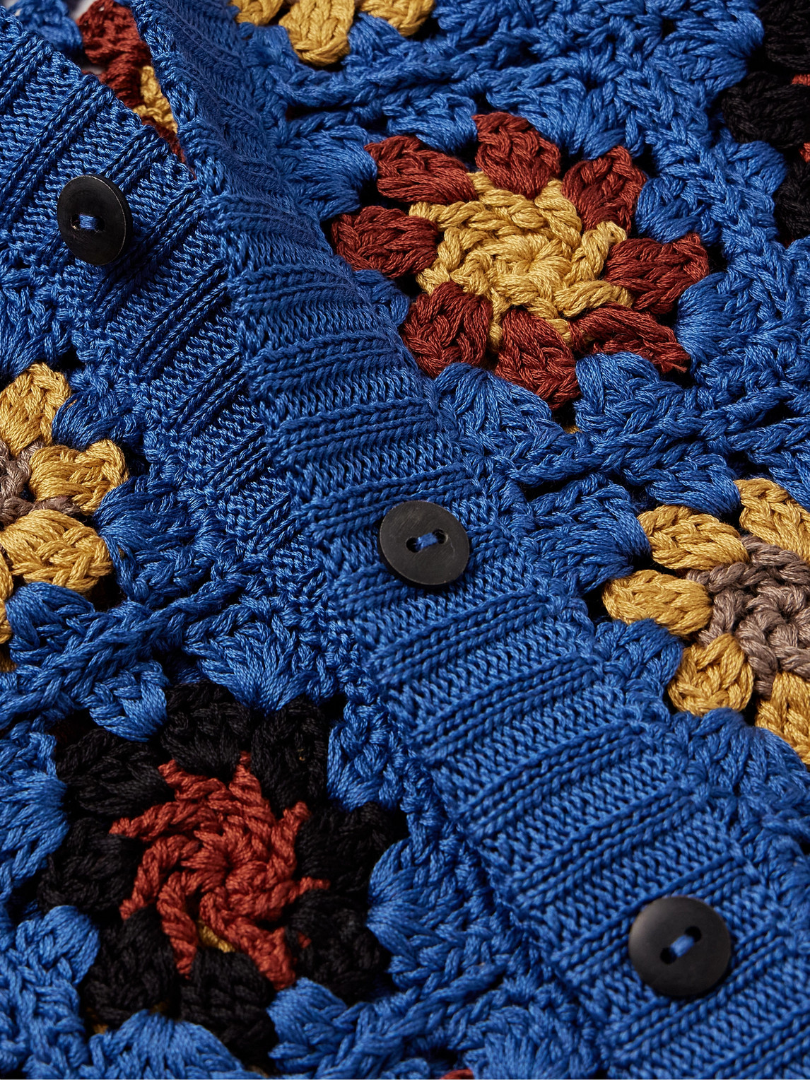 Shop Corridor Crocheted Pima Cotton Cardigan In Blue