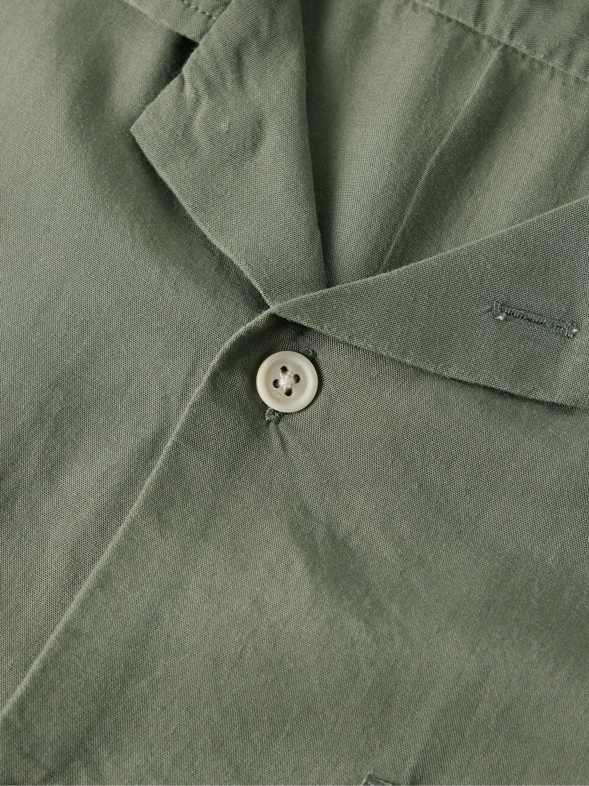 Shop Corridor Camp-collar Lyocell Shirt In Green