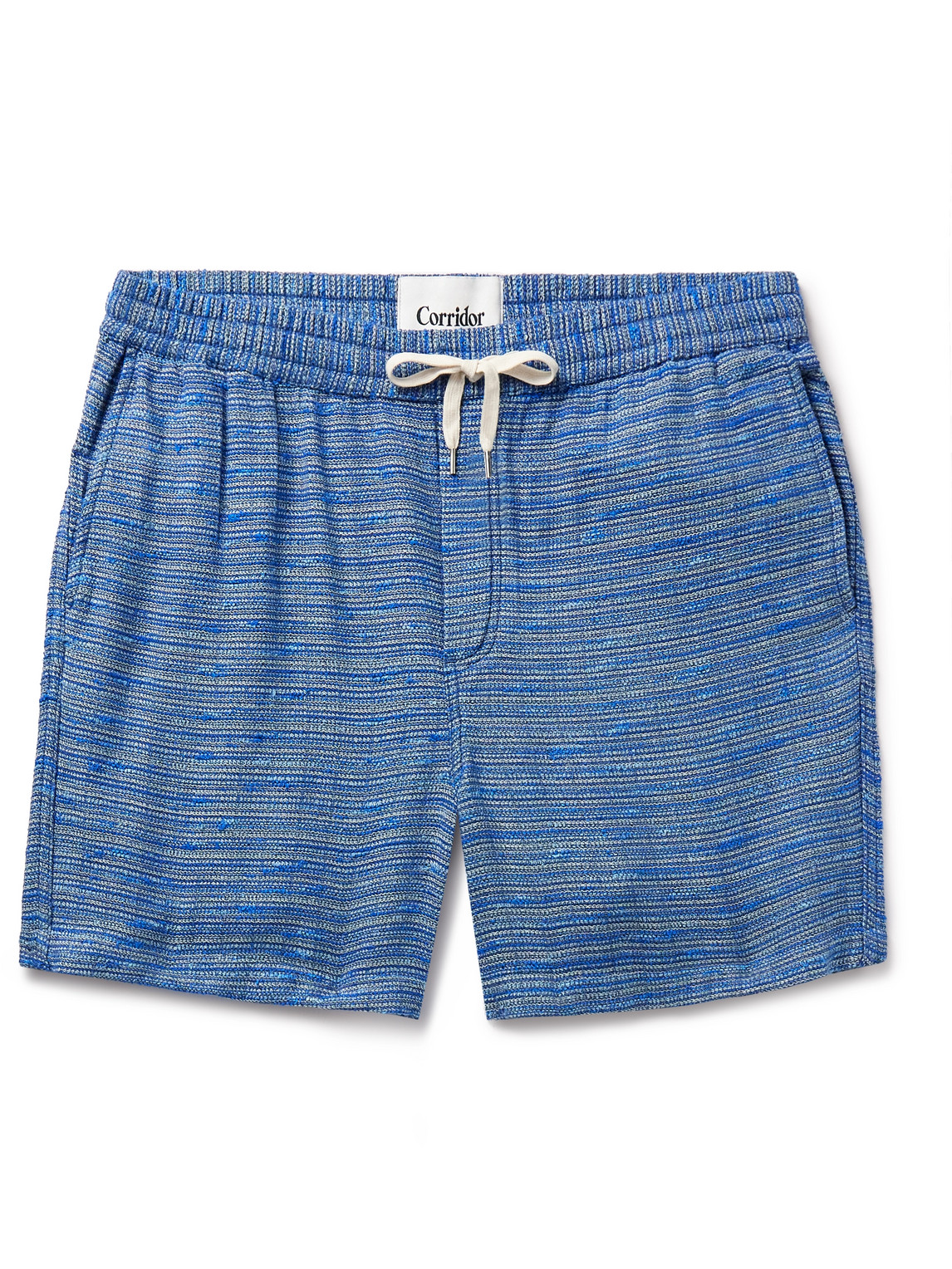 CORRIDOR SURF STRAIGHT-LEG STRIPED COTTON-BLEND JACQUARD DRAWSTRING SHORTS
