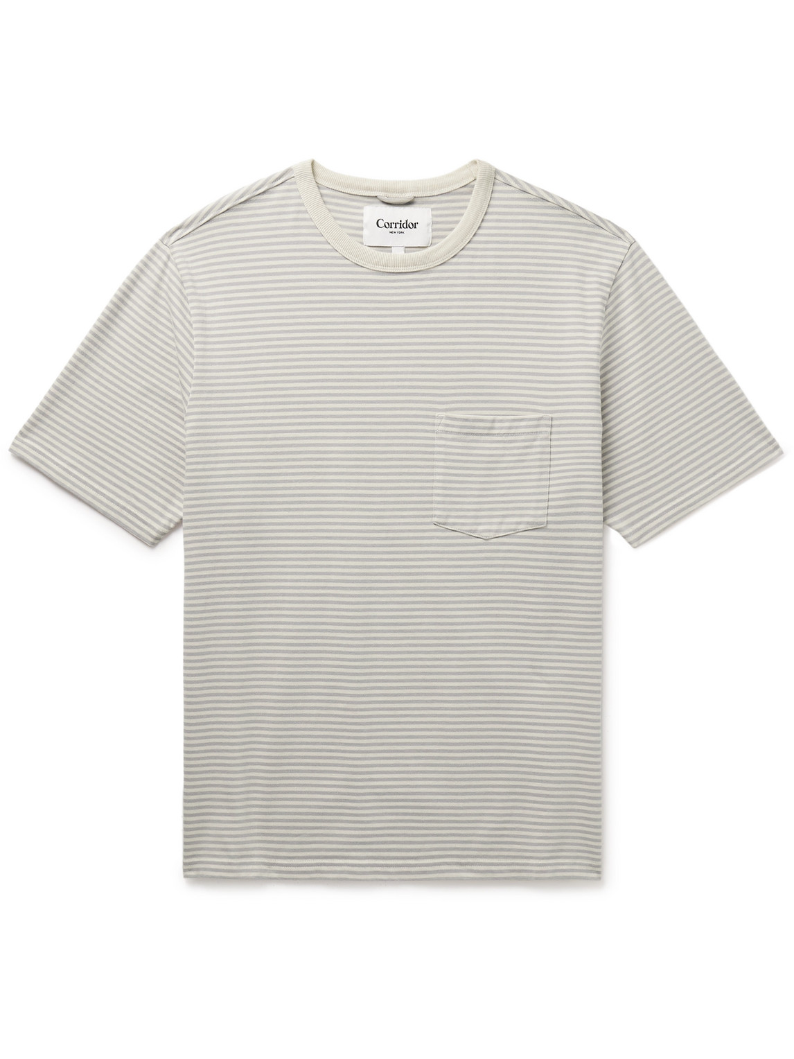 Corridor Striped Cotton-jersey T-shirt In Gray