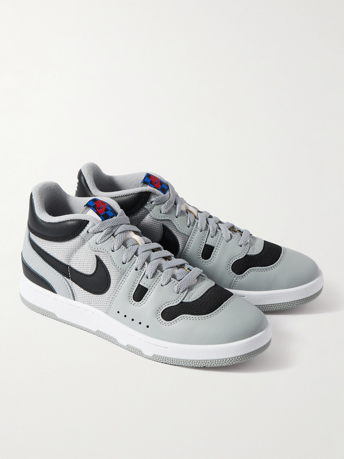 Shop Nike Mac Attack Qs Mesh And Leather Sneakers In Gray