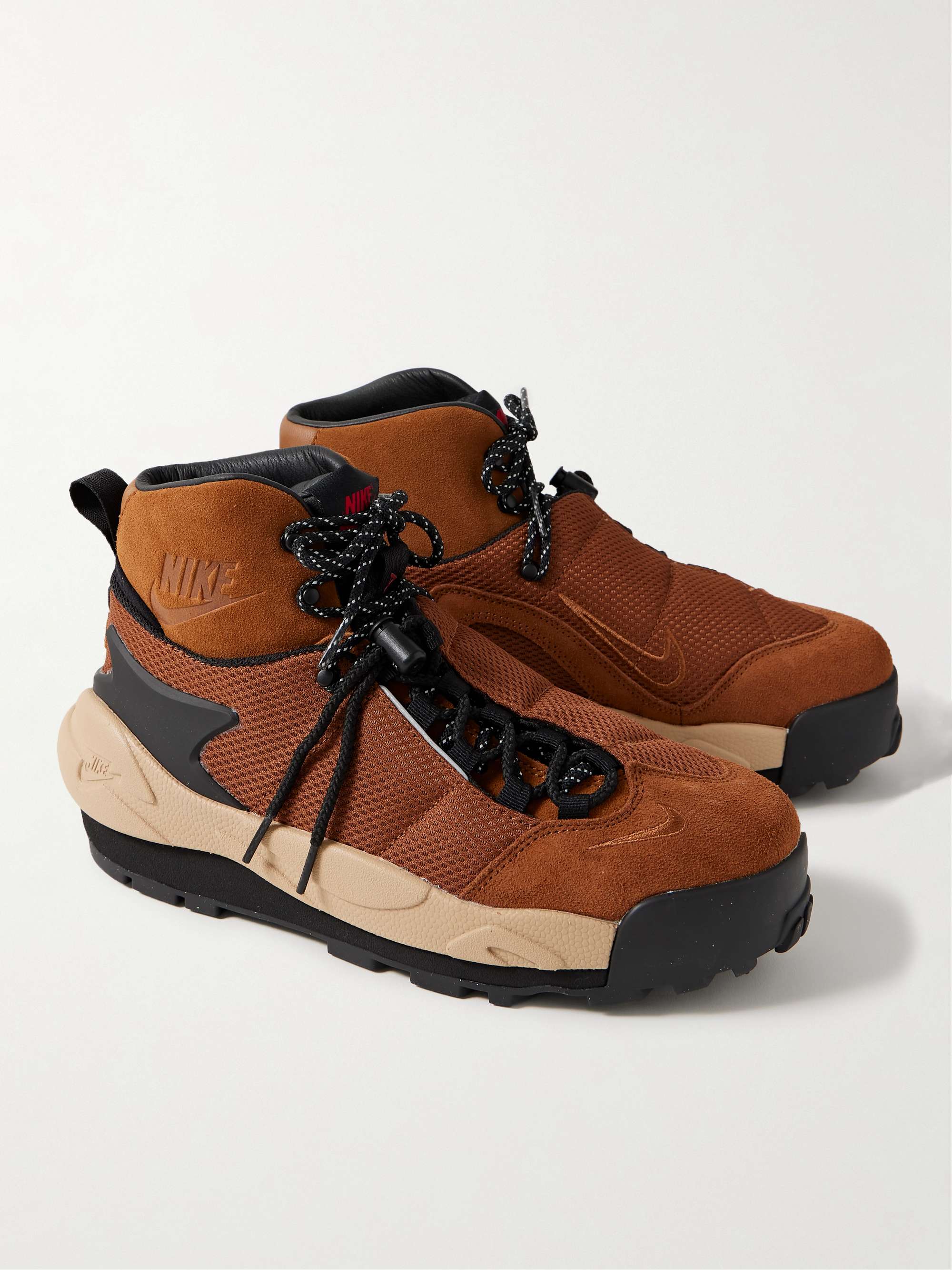 NIKE + sacai Magmascape Suede-Trimmed Quilted Mesh High-Top NIKE + sacai Magmascape Suede-Trimmed Quilted Mesh High-Top