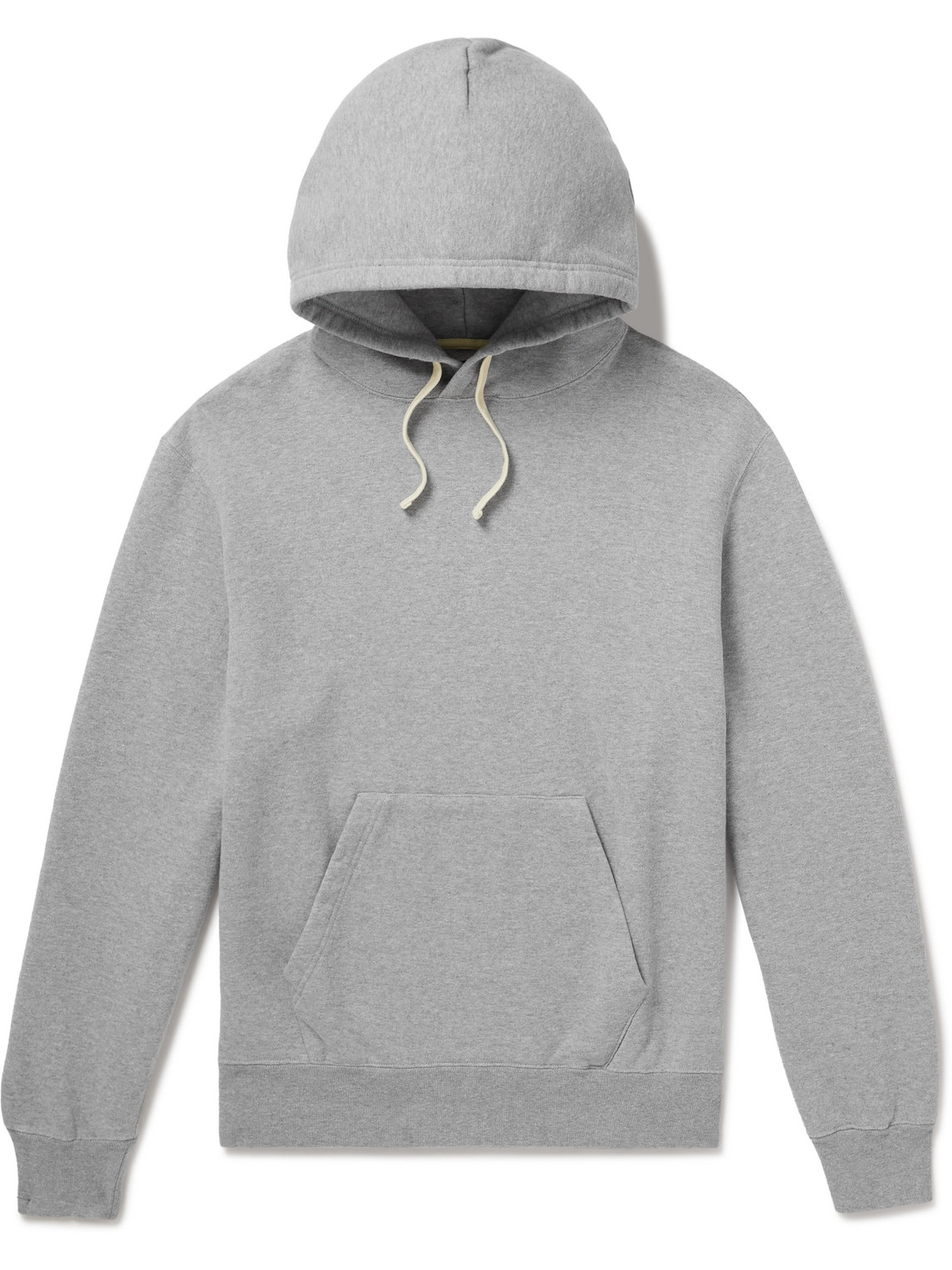 Shop Beams Cotton-jersey Hoodie In Gray