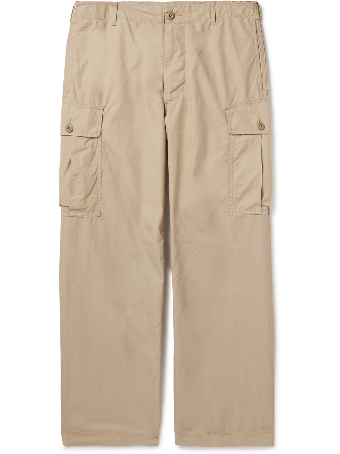 Beams Straight-leg Cotton-ripstop Cargo Trousers In Neutrals