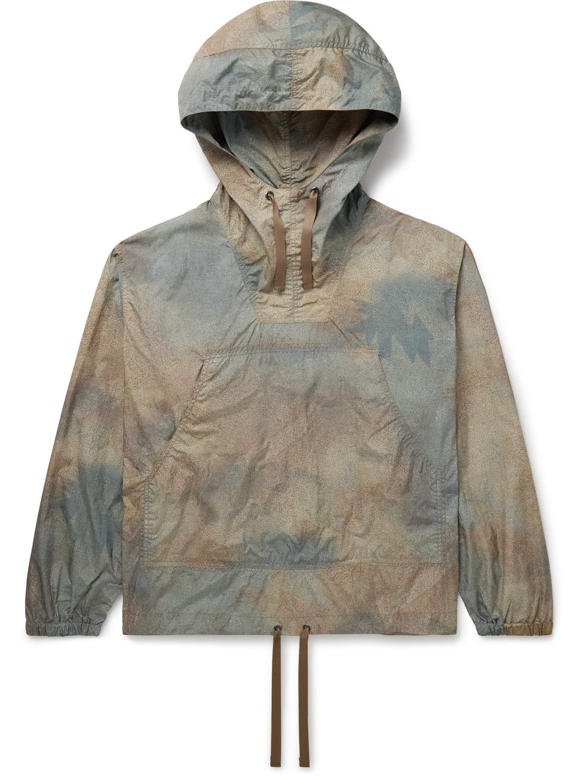 Shop Beams Mil Printed Nylon Hooded Jacket In Neutrals