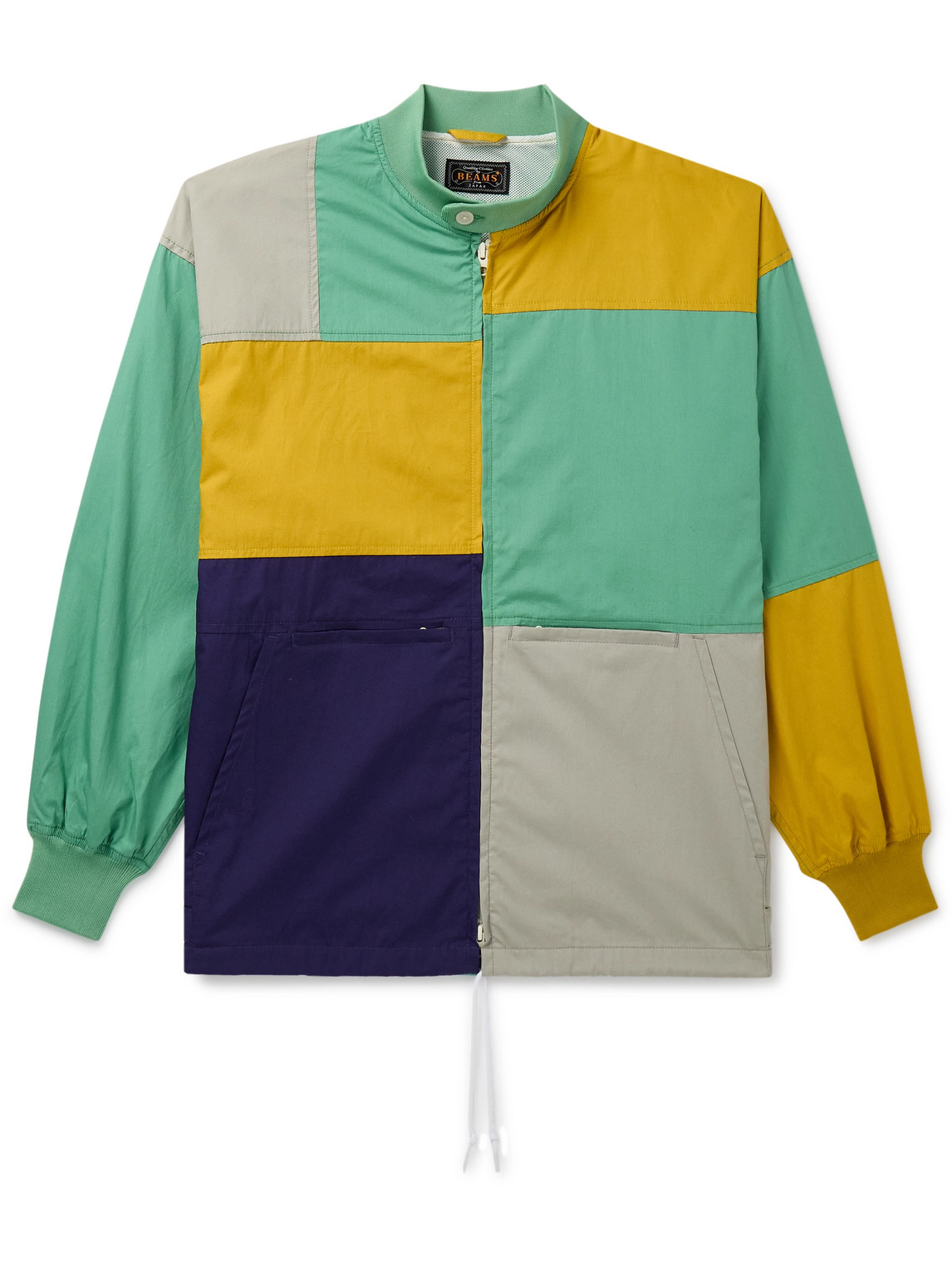 Beams Panelled Cotton Jacket In Multi