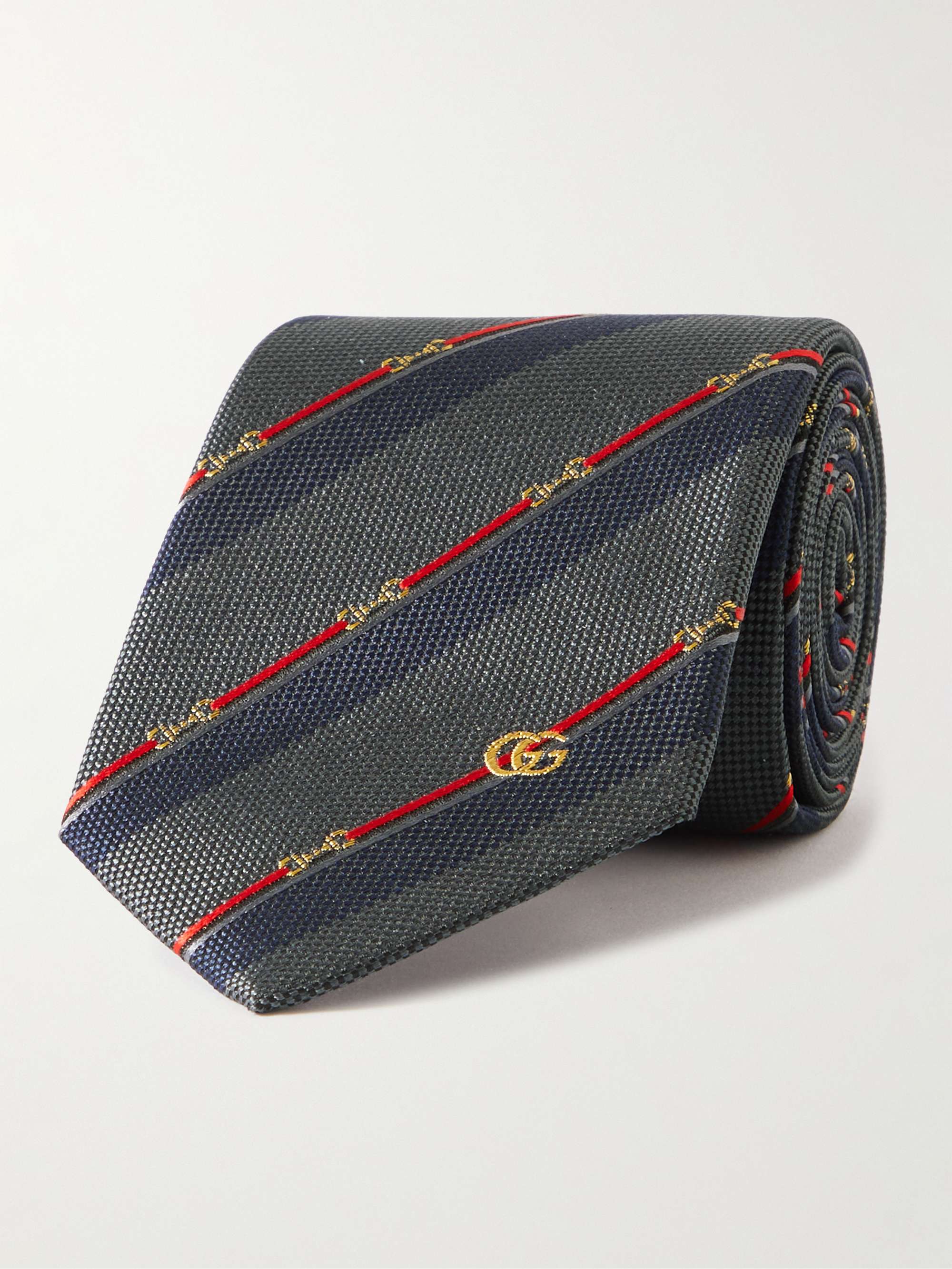 GUCCI 7cm Embroidered Striped SilkJacquard Tie for Men MR PORTER