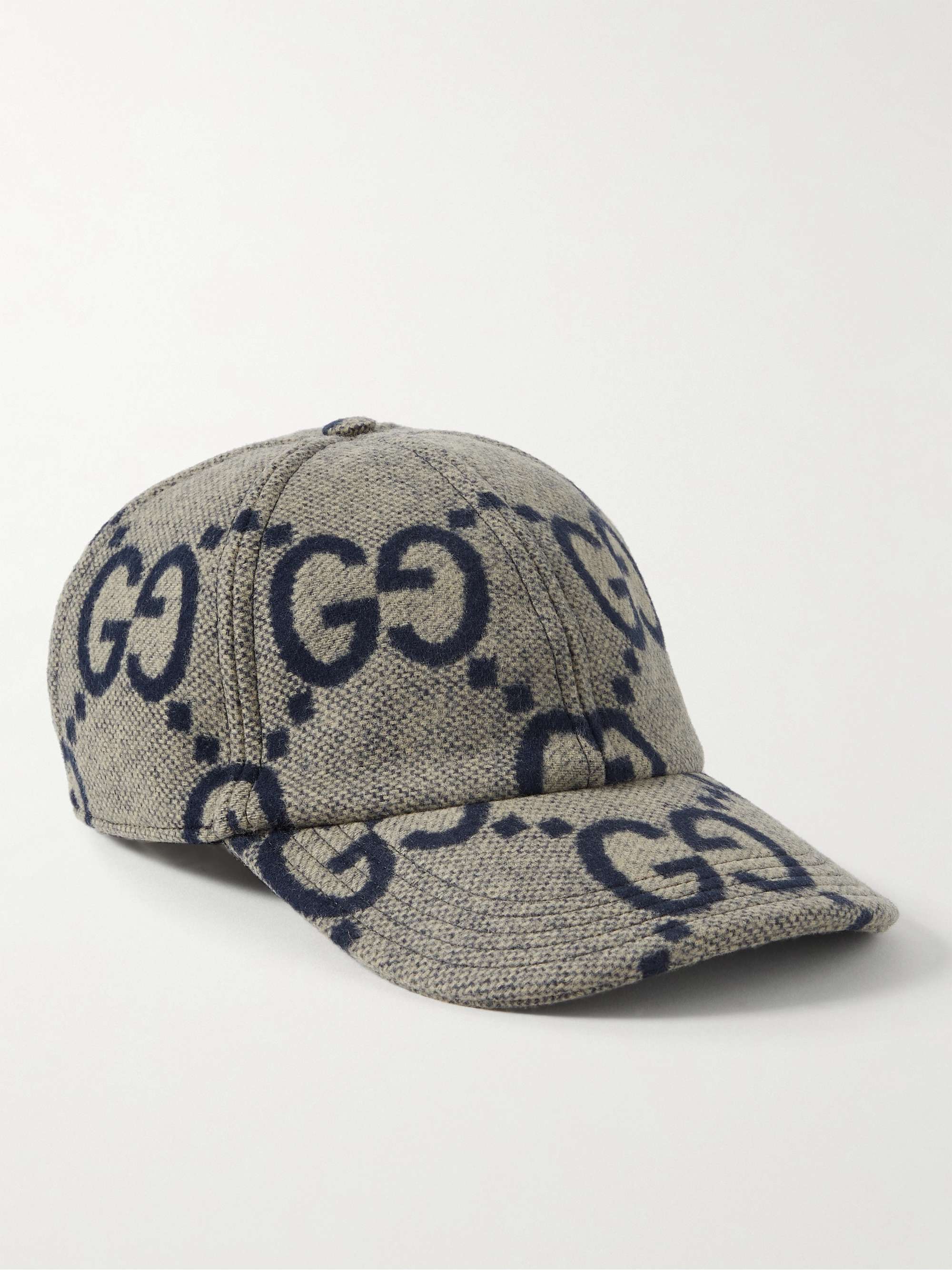 GUCCI Monogrammed Wool and Silk-Blend Felt Baseball Cap for Men