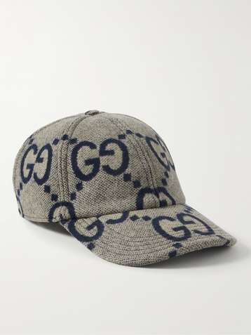 Jumbo GG Leather And Mesh Baseball Cap in Black - Gucci