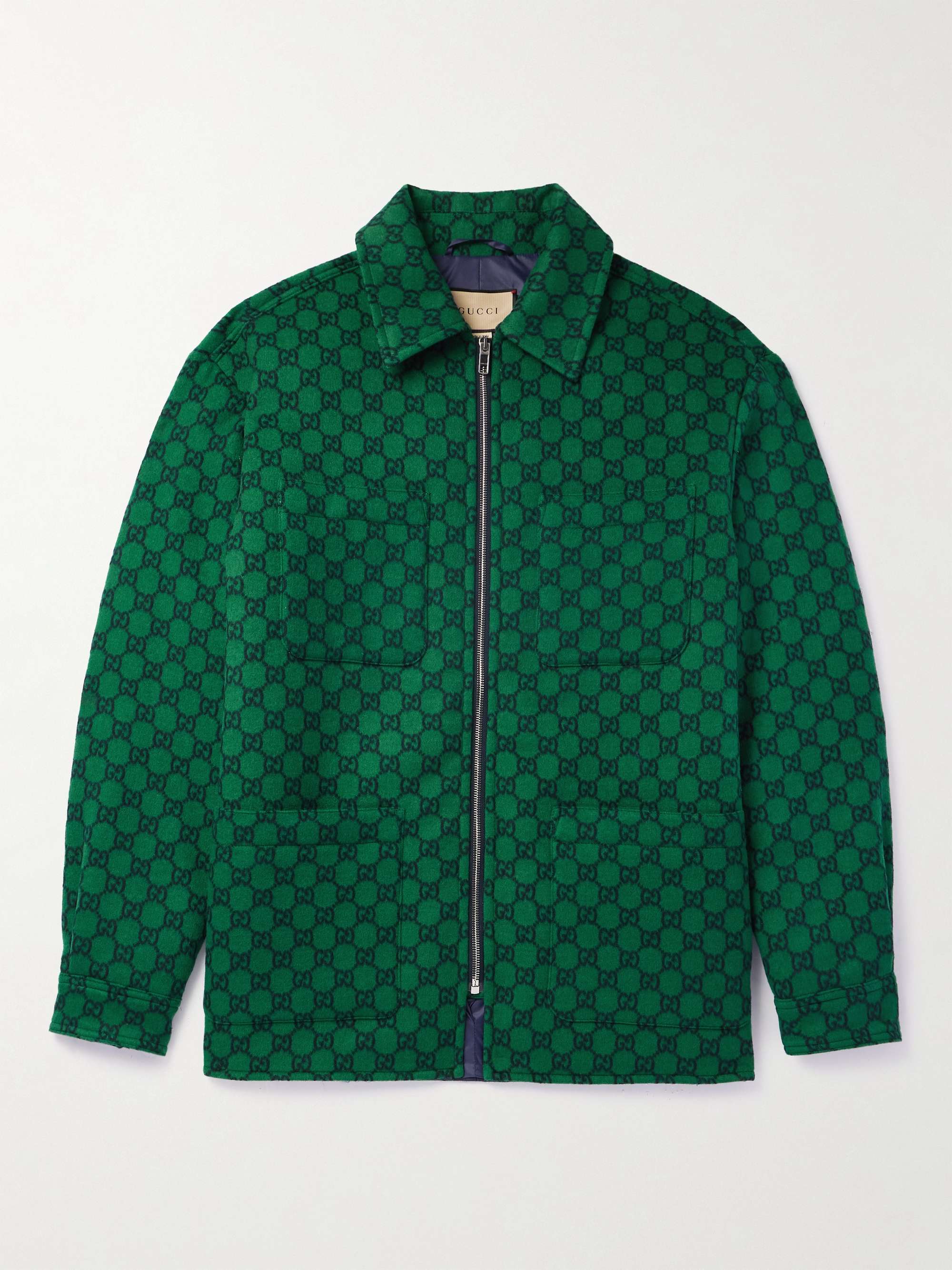 GUCCI Monogrammed Padded Wool-Felt Bomber Jacket for Men | MR PORTER