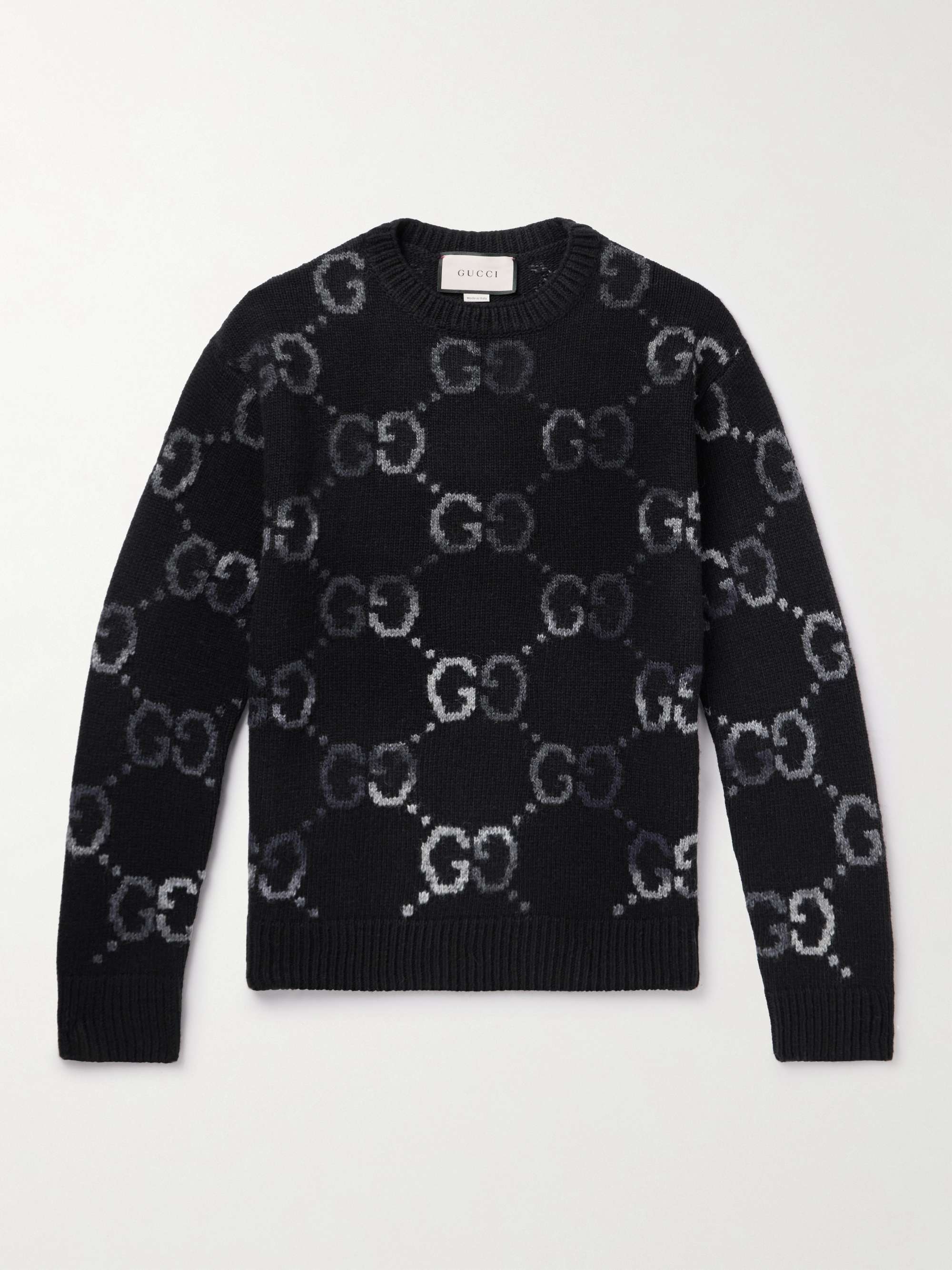 GUCCI Logo-Jacquard Wool-Blend Sweater for Men | MR PORTER
