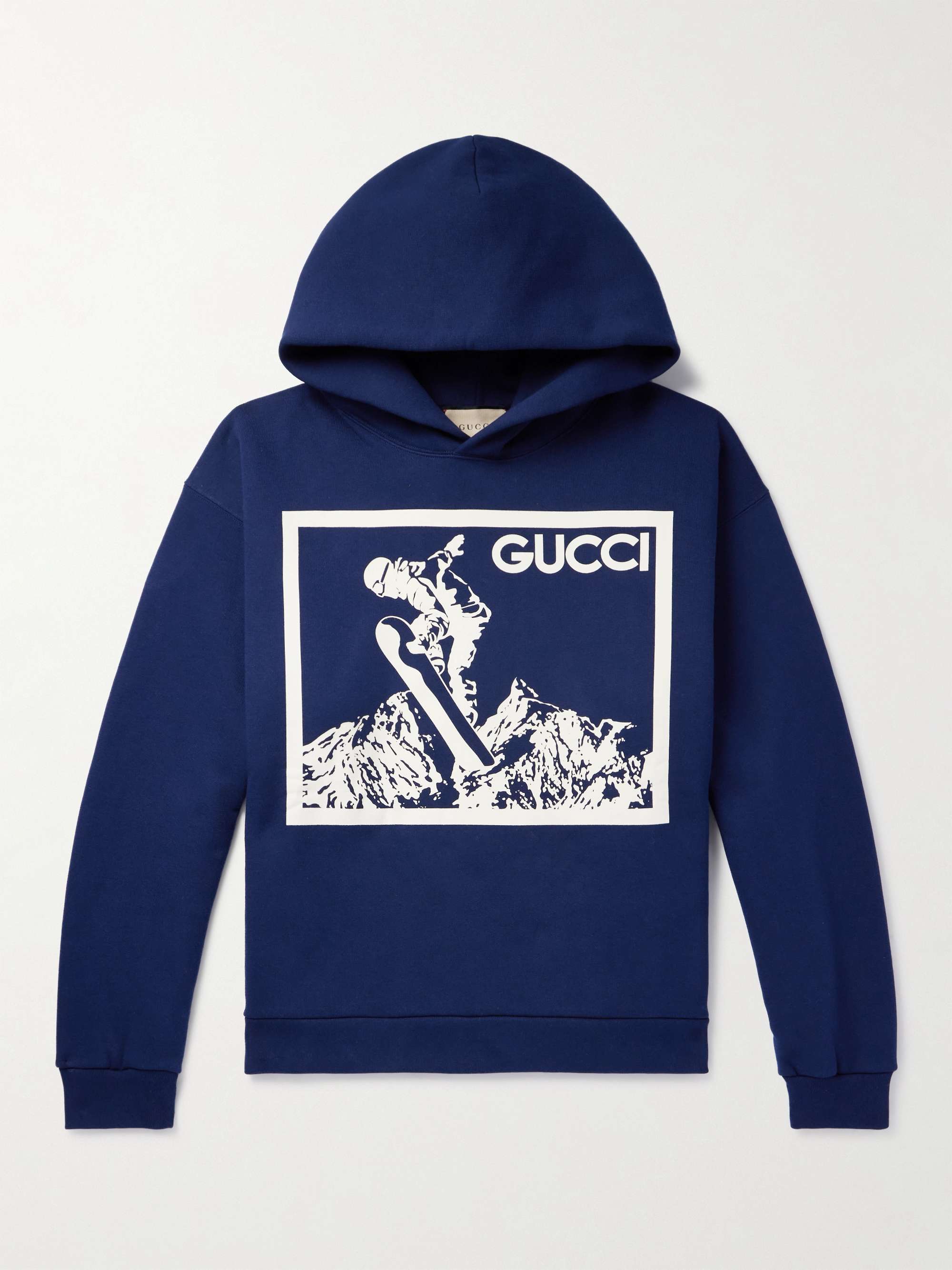 GUCCI Logo-Print Cotton-Jersey Hoodie for Men | MR PORTER