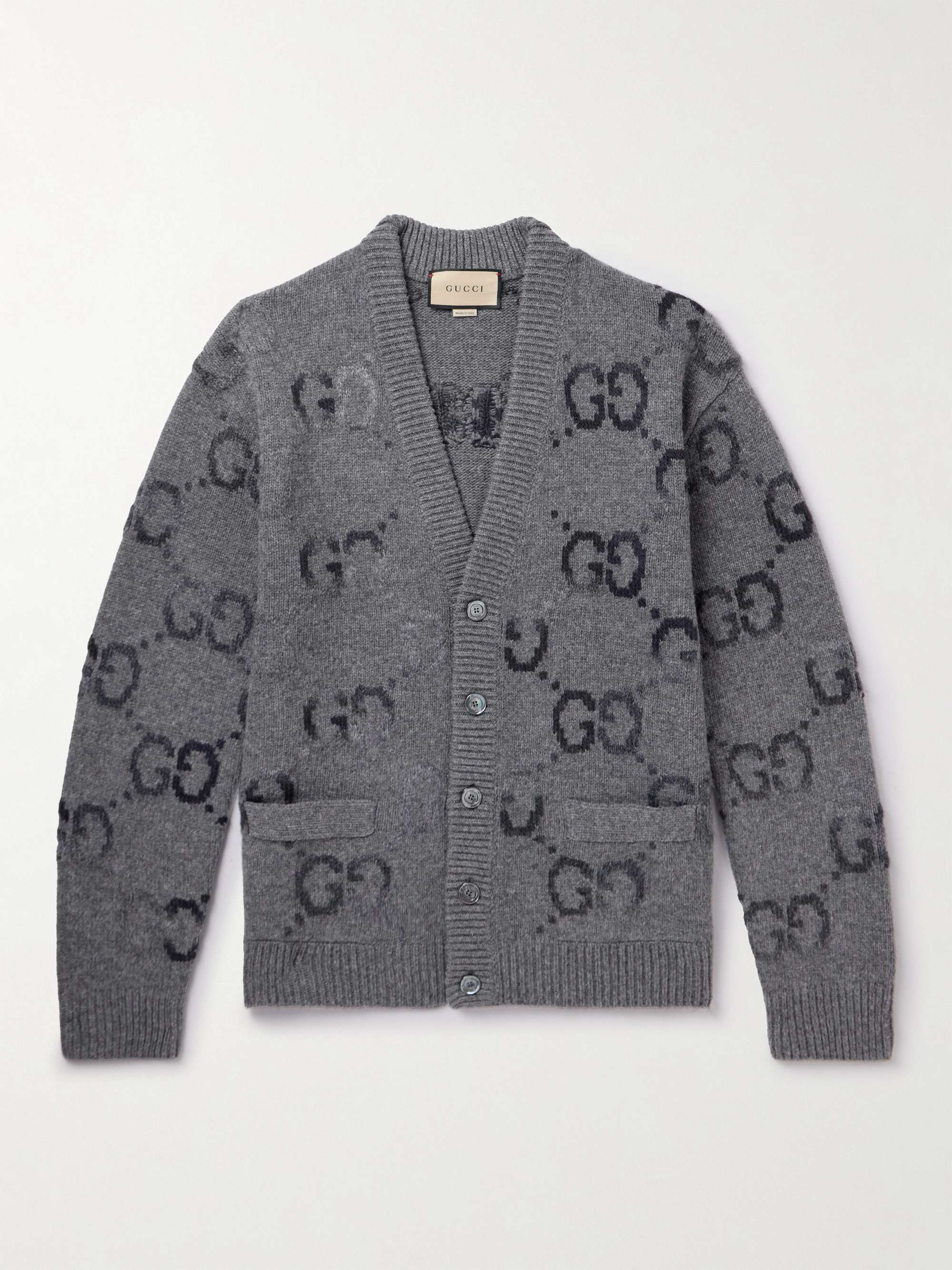 GUCCI Logo-Jacquard Wool-Blend Cardigan for Men | MR PORTER