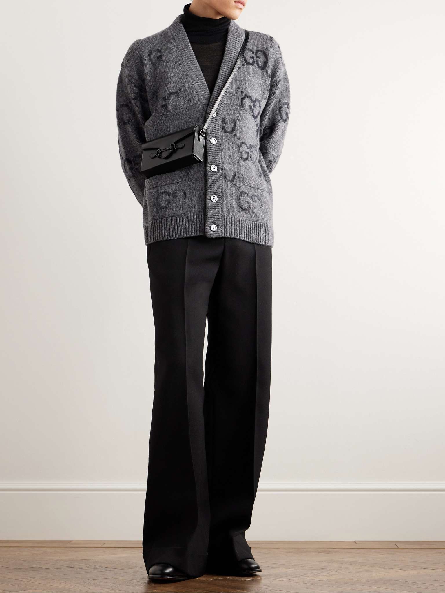 Gucci Men's Web Pattern Cardigan Blue main image 1