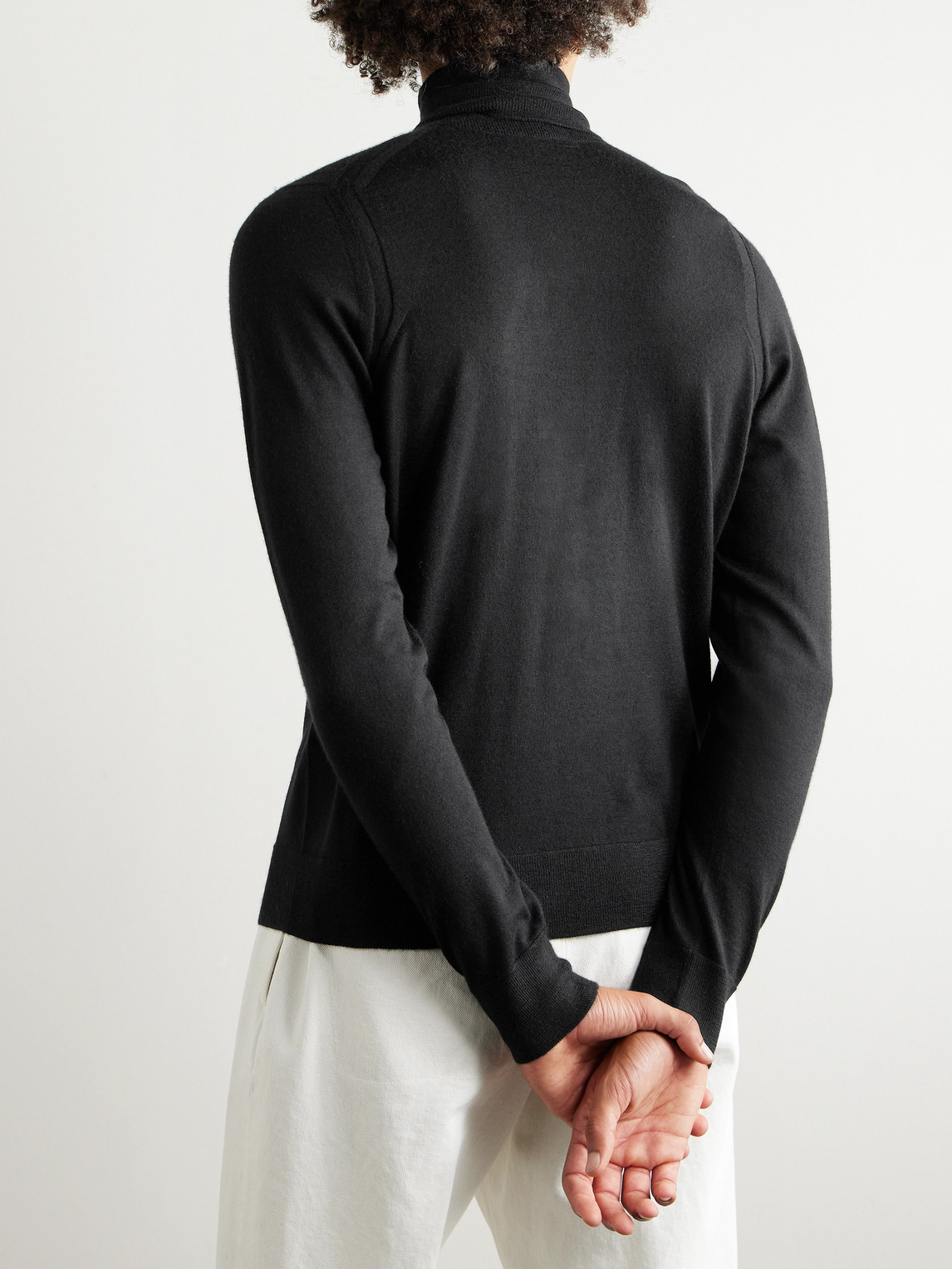 Shop Purdey Slim-fit Cashmere Rollneck Sweater In Black