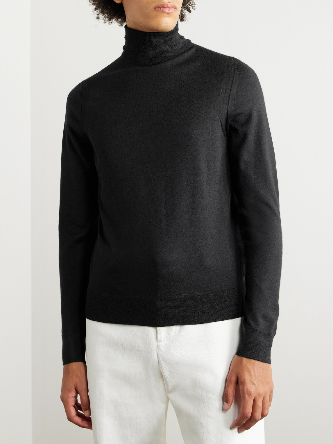 Shop Purdey Slim-fit Cashmere Rollneck Sweater In Black