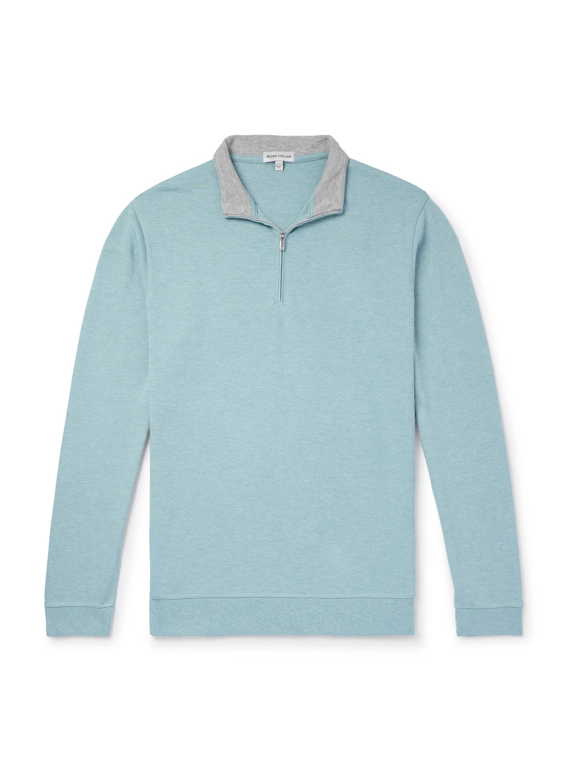 Shop Peter Millar Crown Comfort Cotton-blend Half-zip Sweater In Blue