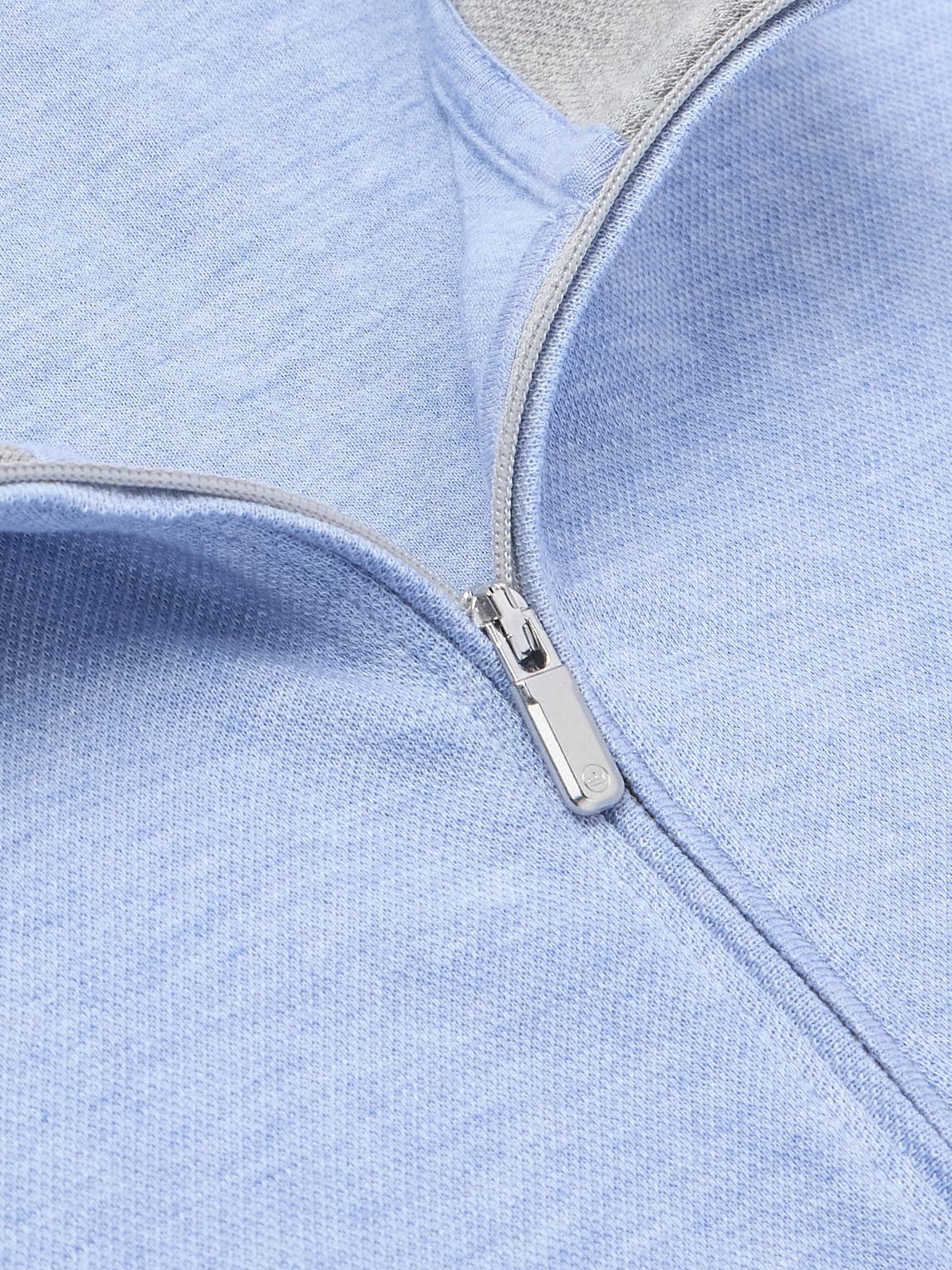 Shop Peter Millar Crown Cotton-blend Jersey Half-zip Sweatshirt In Blue