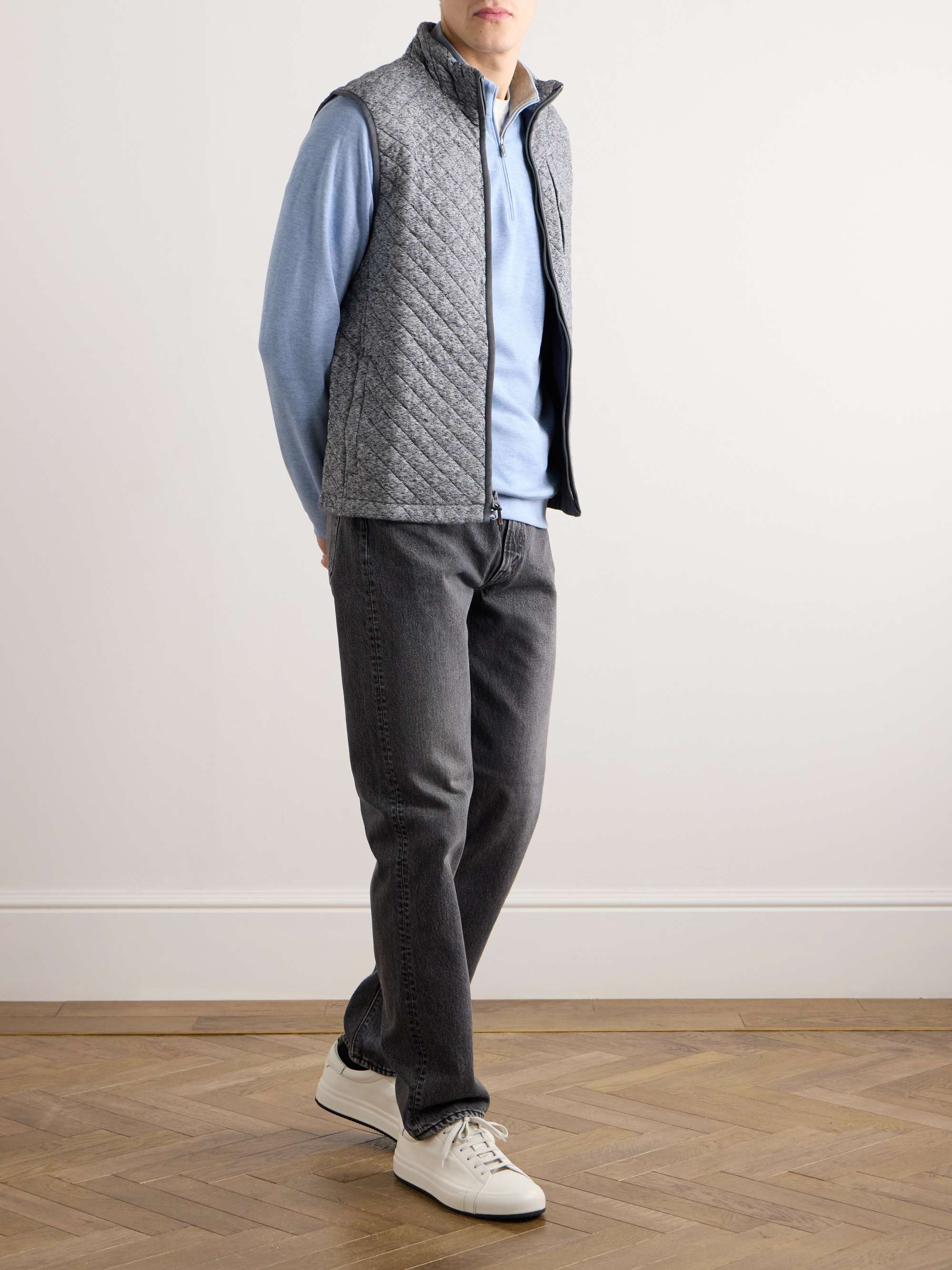 GUCCI Logo-Print Striped Tech-Piqué Zip-Up Hoodie for Men