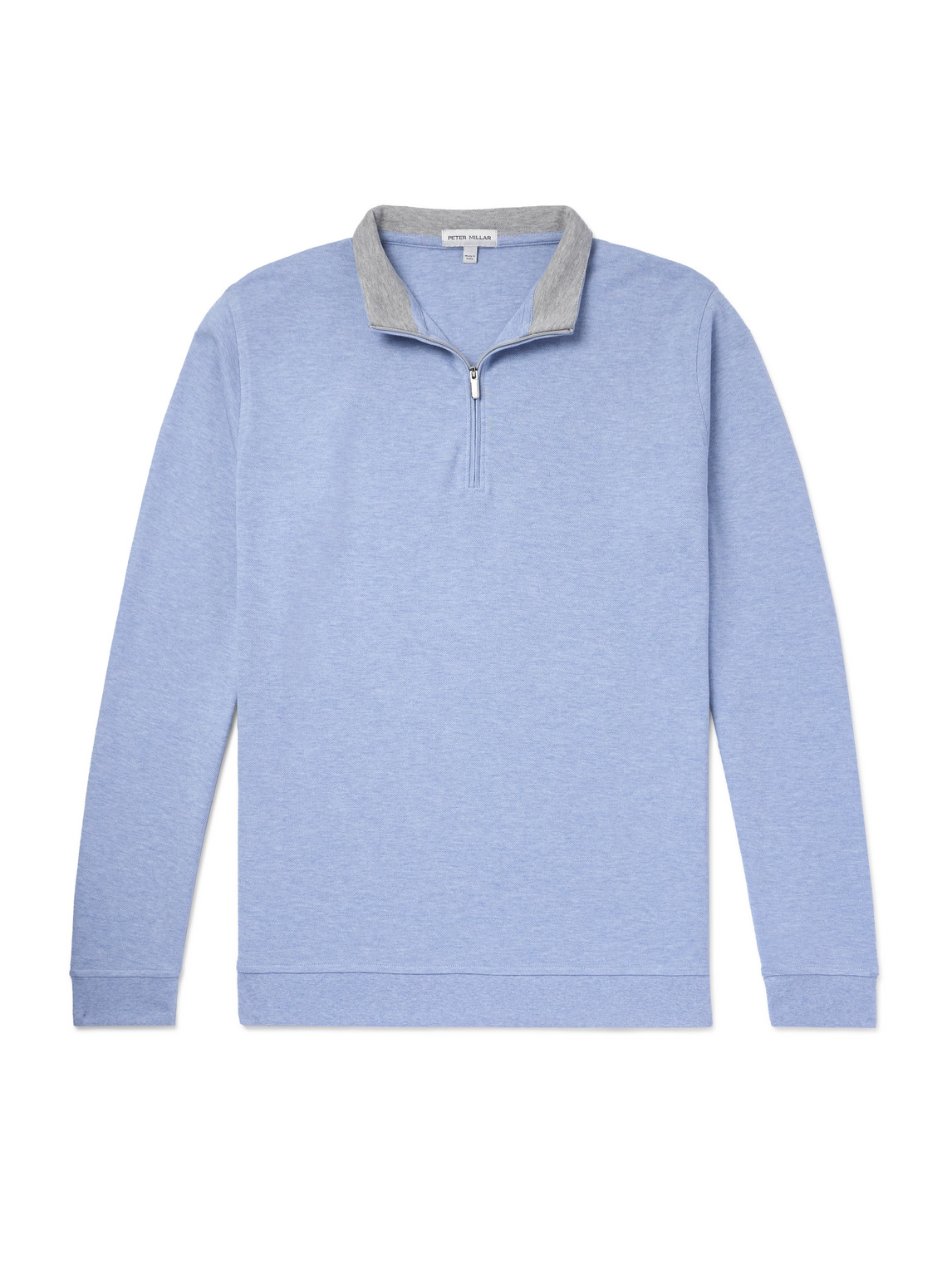 Peter Millar Crown Cotton-blend Jersey Half-zip Sweatshirt In Blue