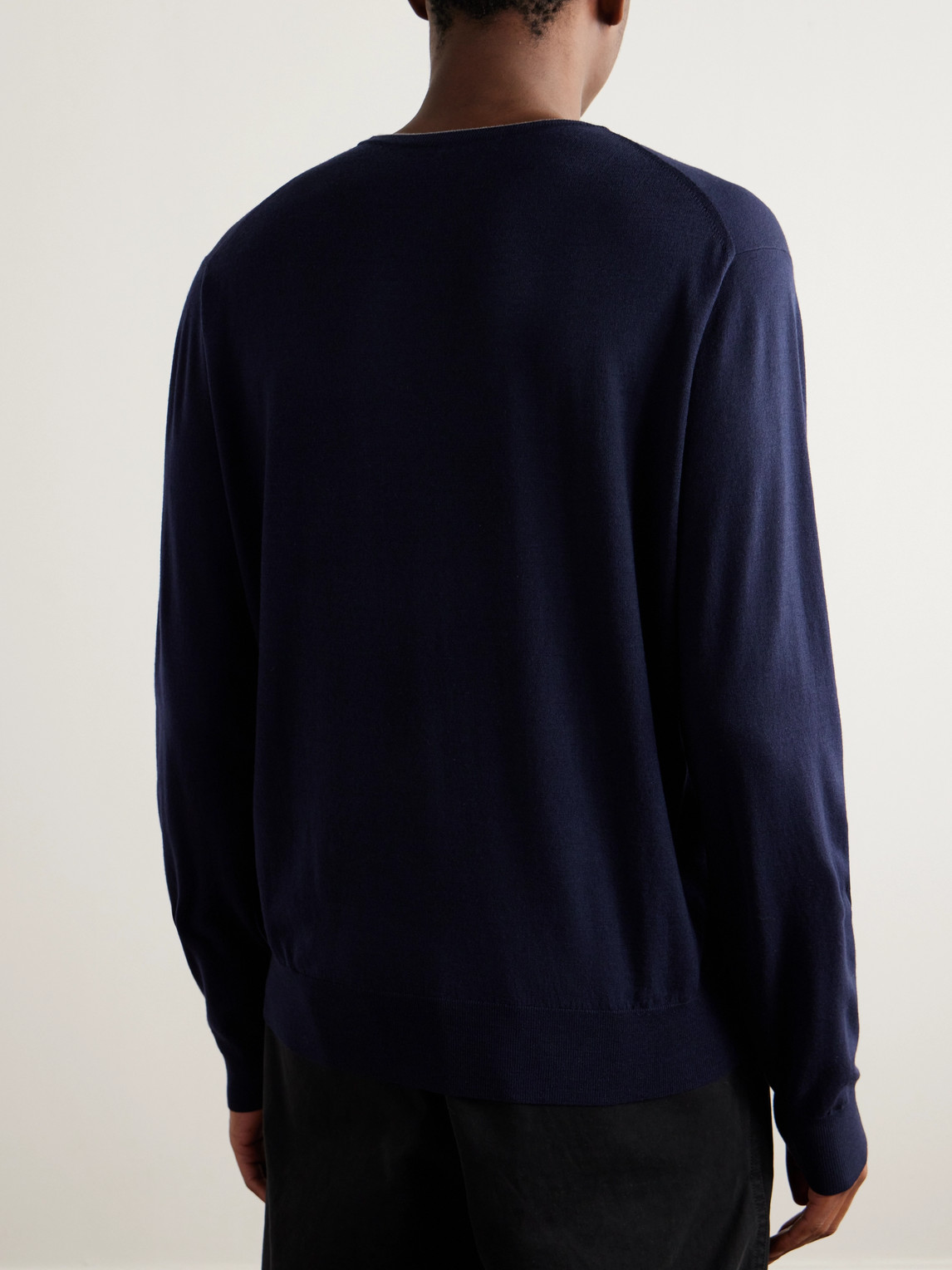 Shop Peter Millar Excursionist Flex Merino Wool-blend Sweater In Blue