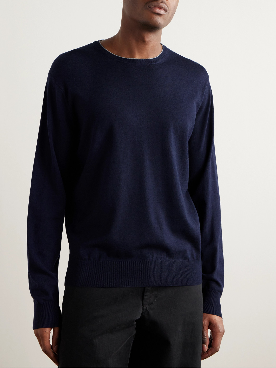Shop Peter Millar Excursionist Flex Merino Wool-blend Sweater In Blue