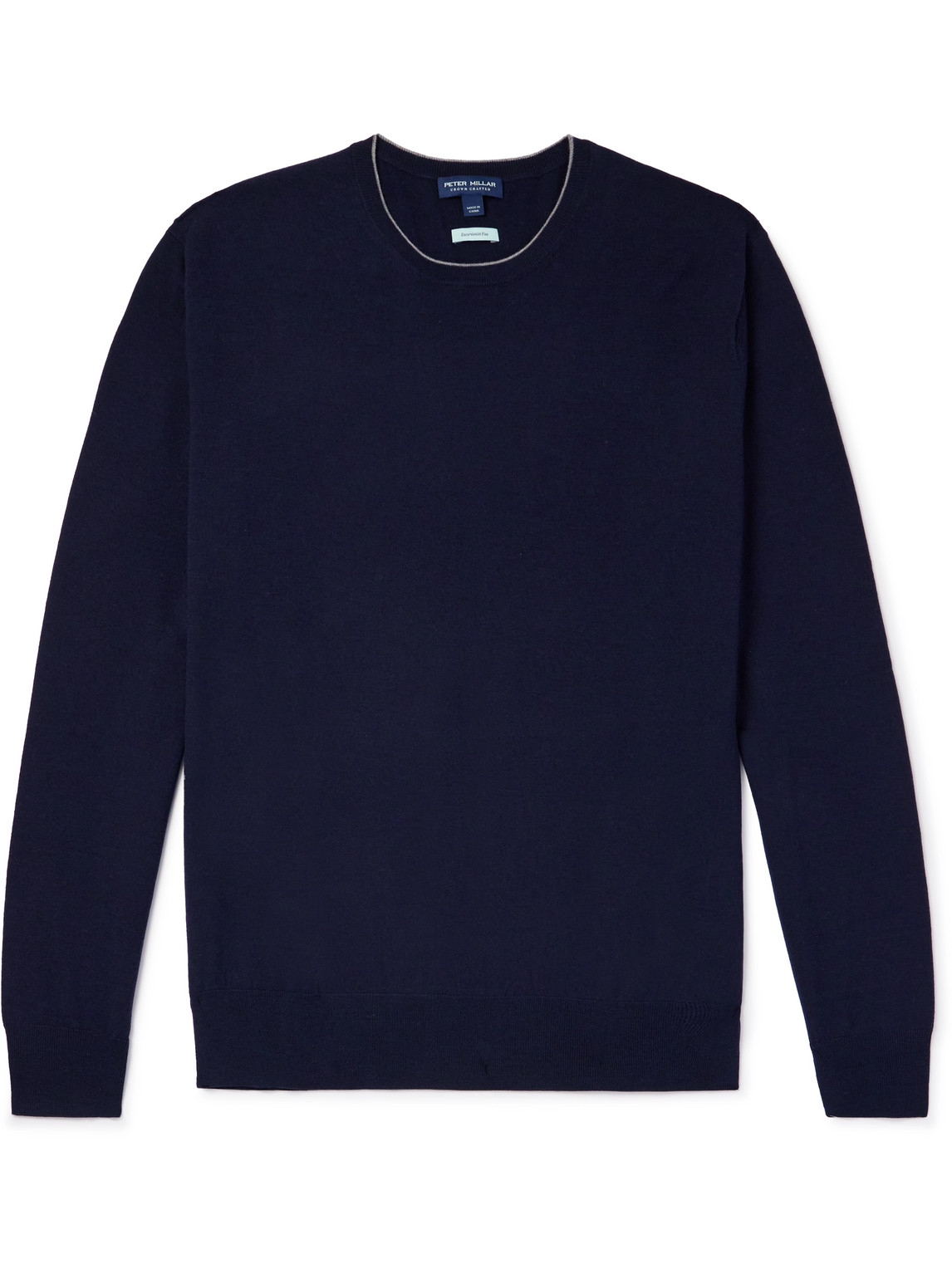 Shop Peter Millar Excursionist Flex Merino Wool-blend Sweater In Blue