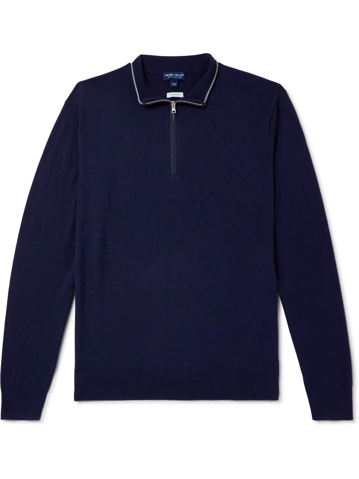 Peter Millar Excursionist Flex Wool-blend Half-zip Sweater In Blue