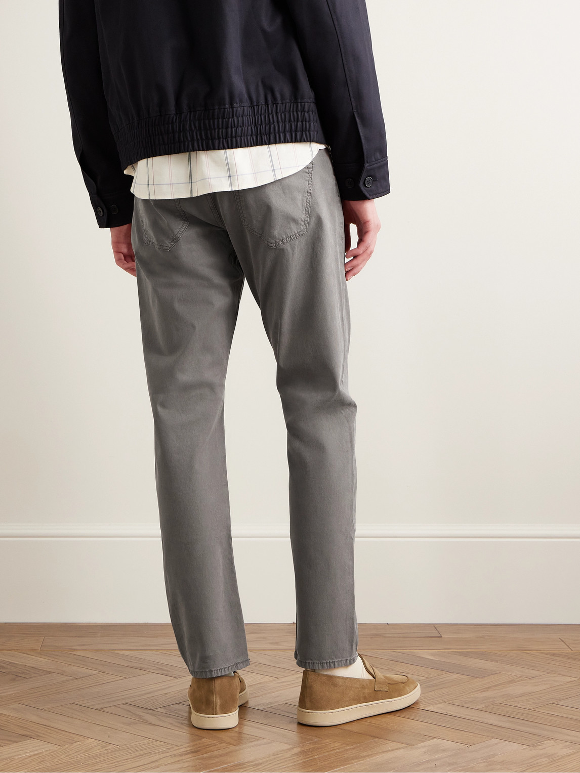  Peter Millar - Wayfare Slim-fit Stretch-tencel™ And Cotton-blend Twill Trousers - Men - Gray - Uk/us 30 